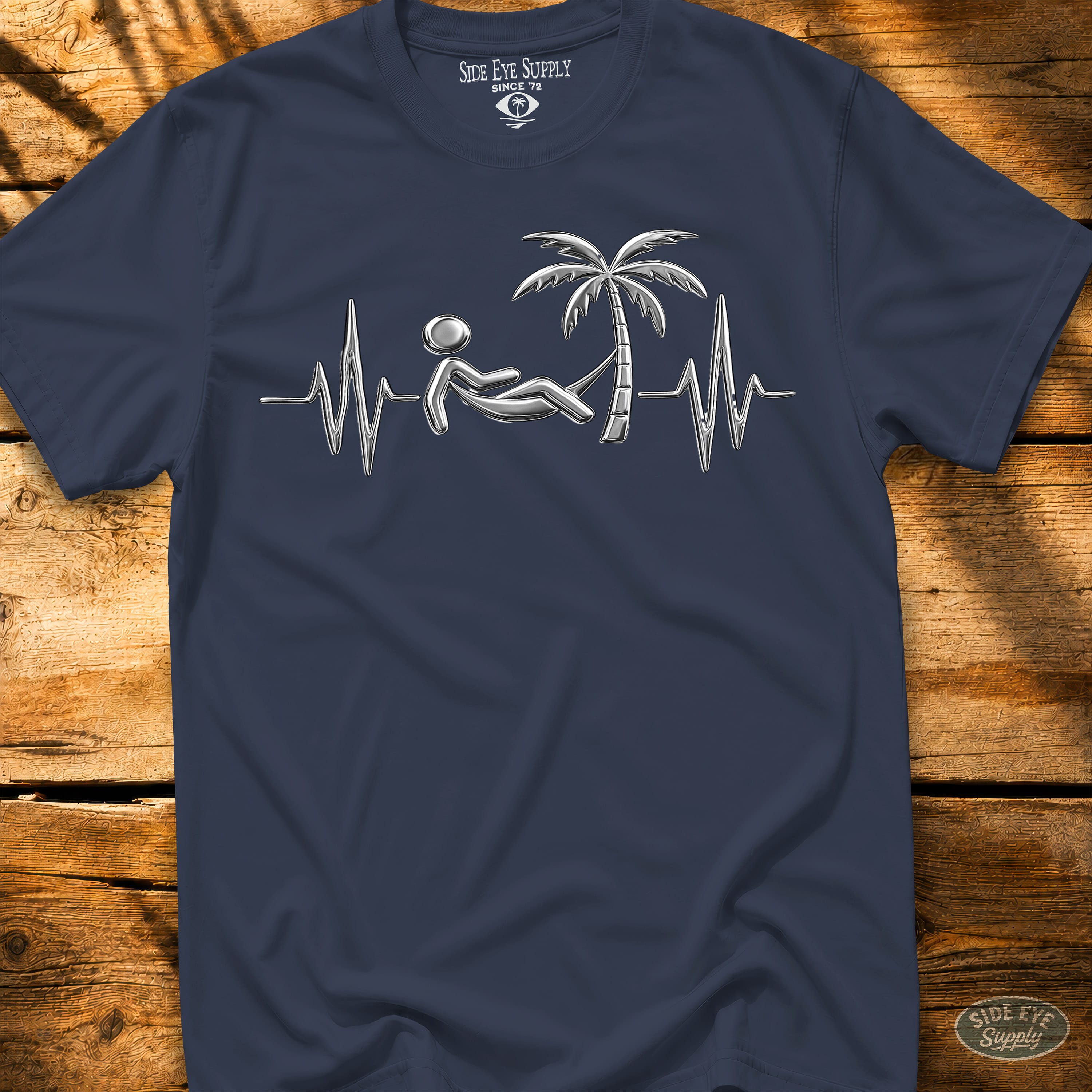 Relaxation Rhythm Tee Navy / S - by Side Eye Supply - Surf Beach Life Apparel
