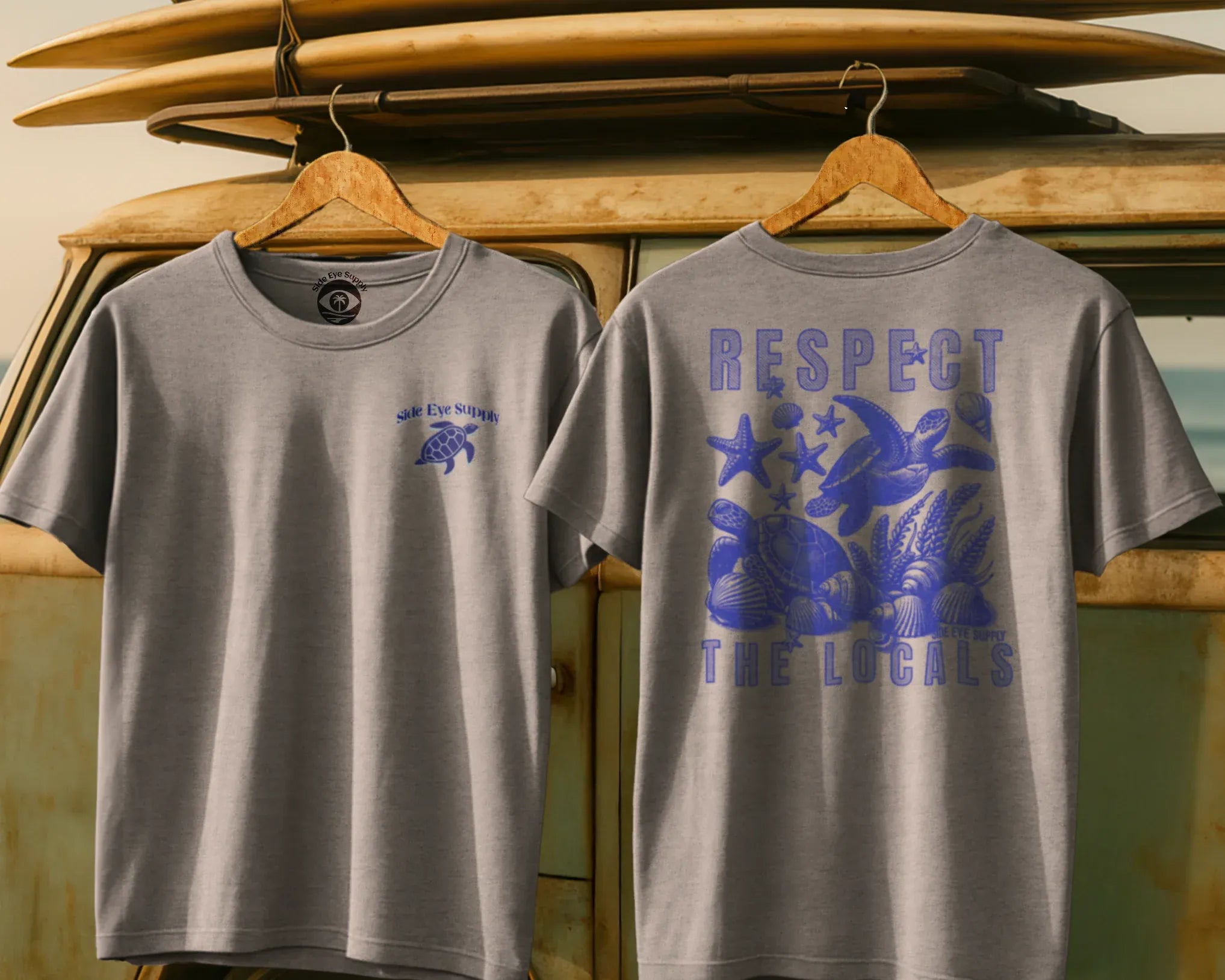 Respect the Locals Tee Sport Grey / S - by Side Eye Supply - Surf Beach Life Apparel