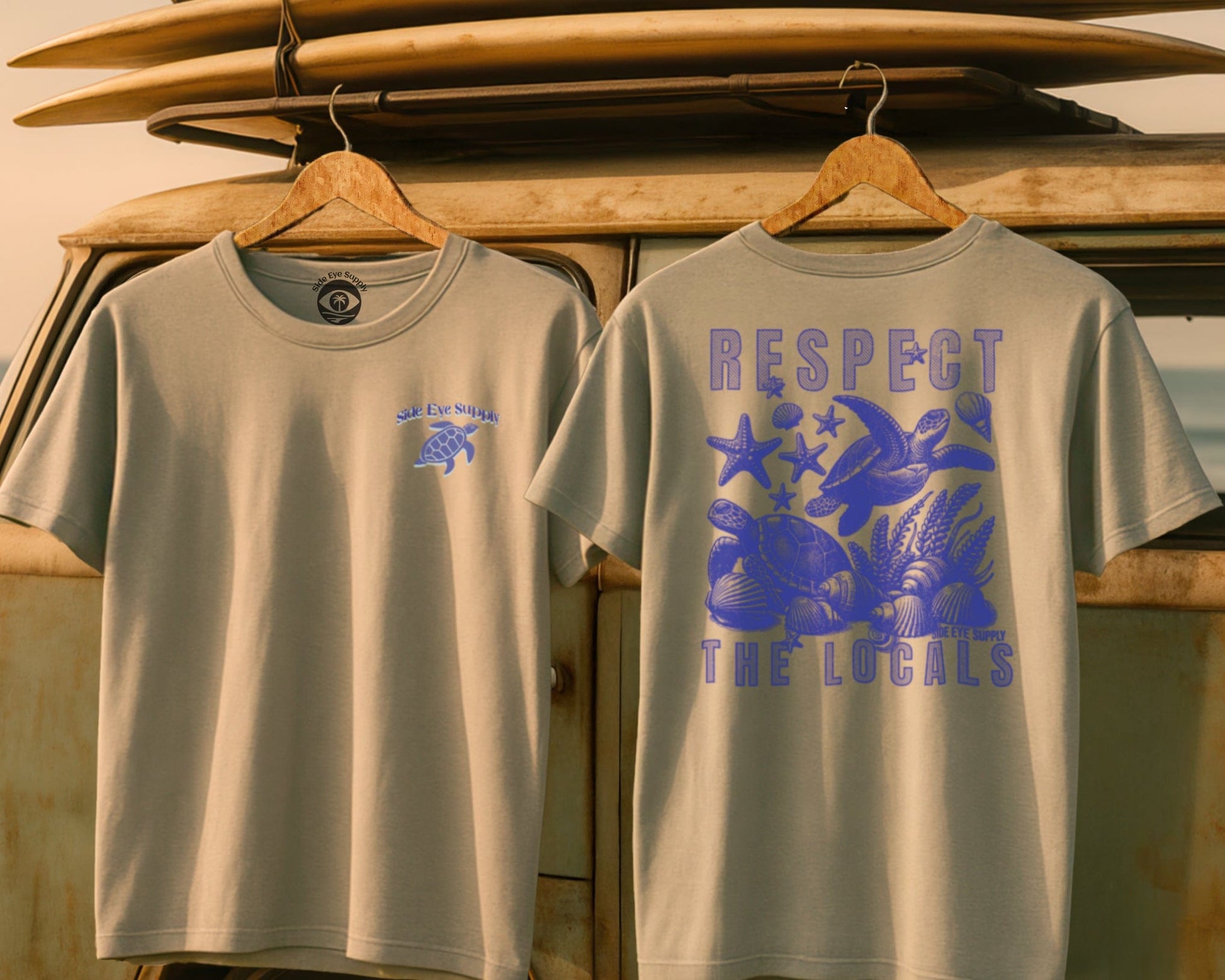 Respect the Locals Tee Sand / S - by Side Eye Supply - Surf Beach Life Apparel