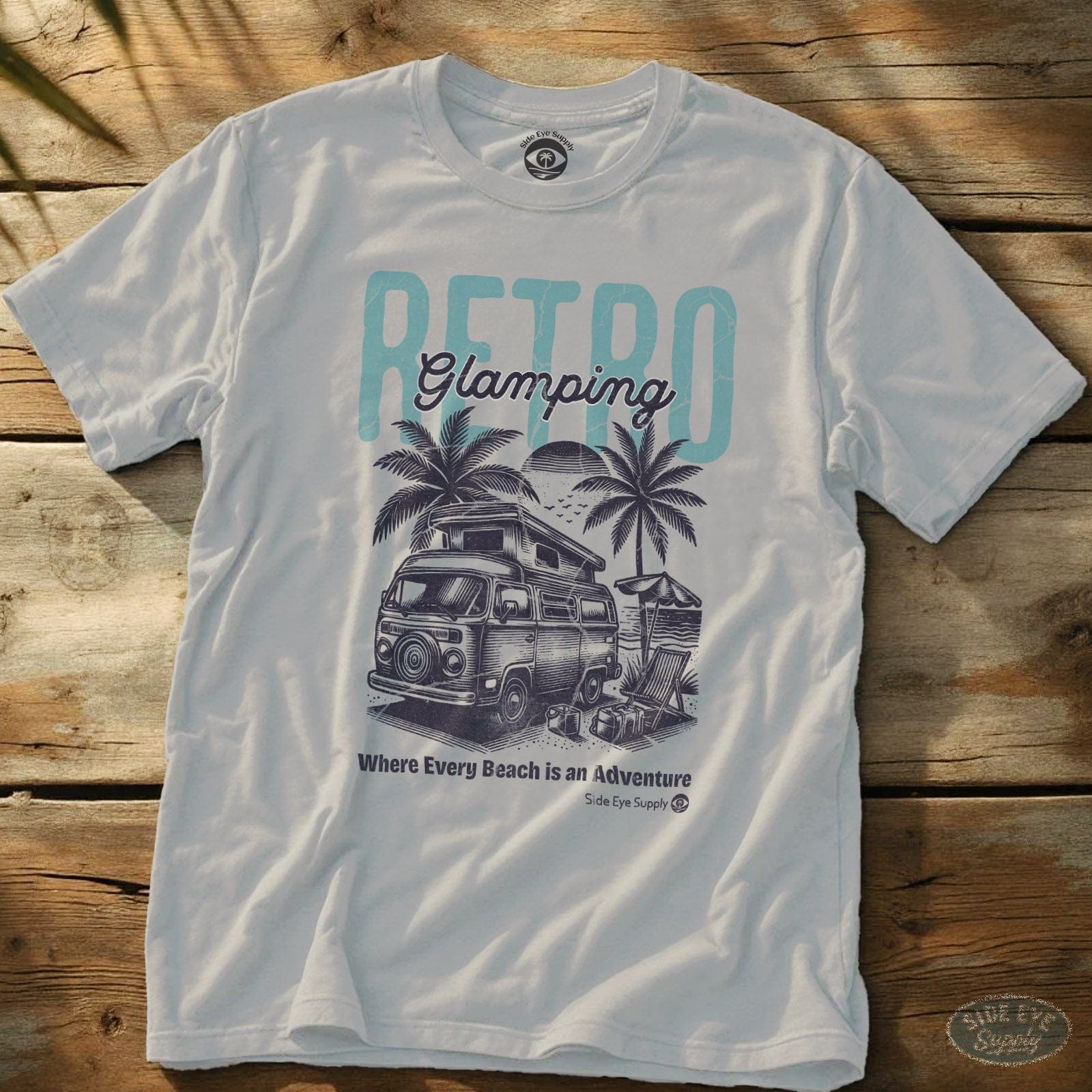 Retro Glamping Tee White / S - by Side Eye Supply - Surf Beach Life Apparel
