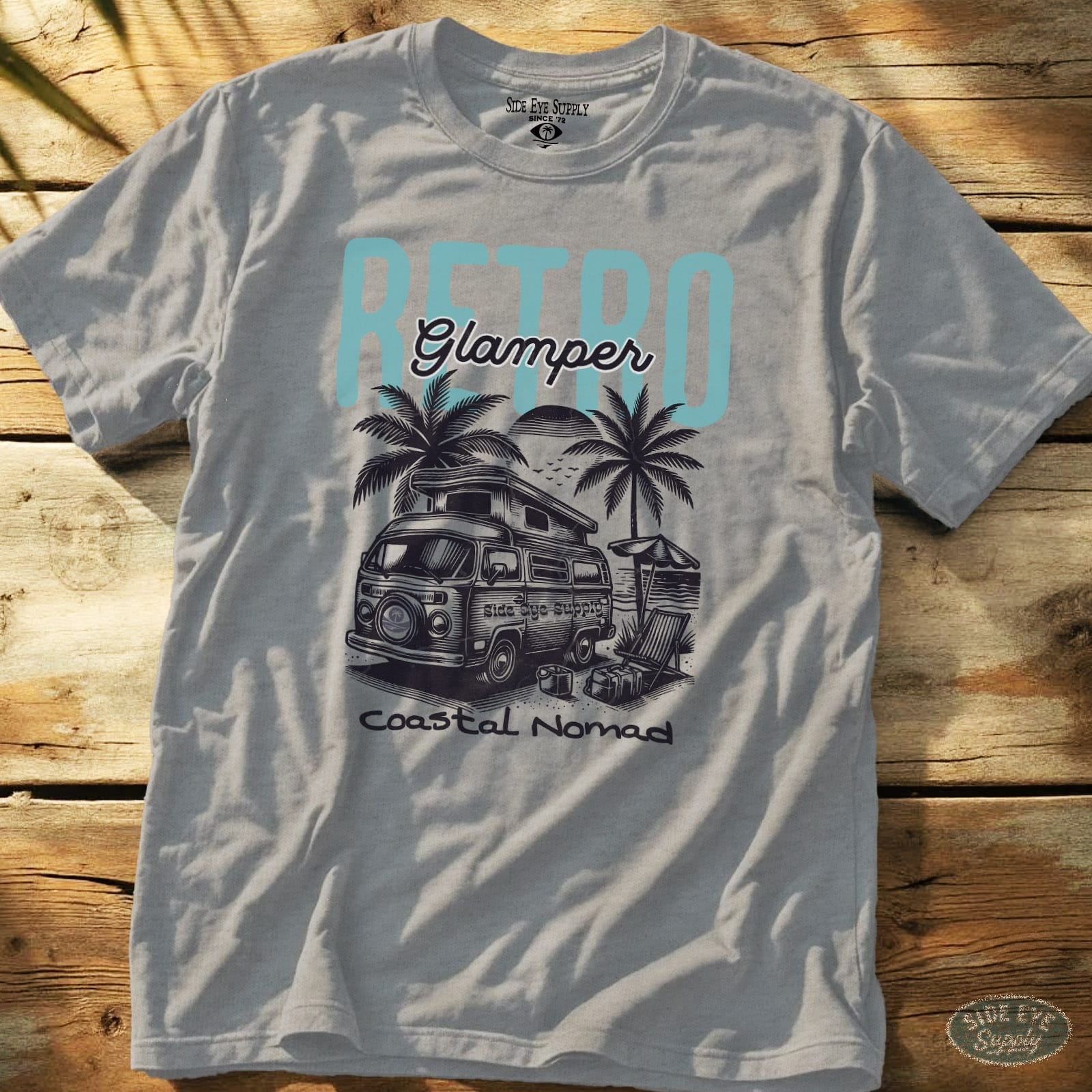 Retro Glamping Tee Sport Grey / S - by Side Eye Supply - Surf Beach Life Apparel