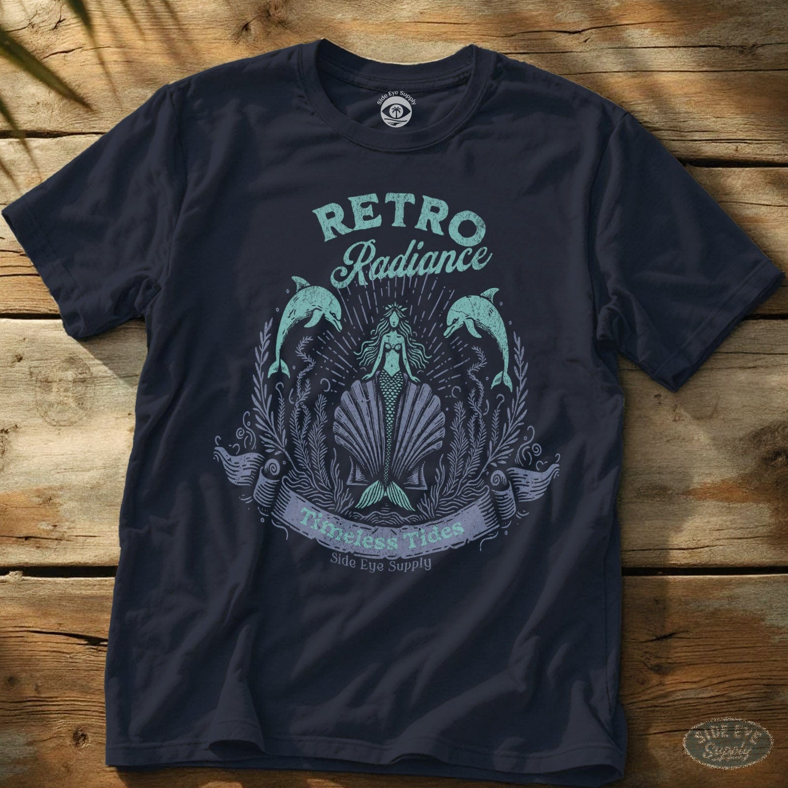 Retro Radiance T-Shirt Navy / S - by Side Eye Supply - Surf Beach Life Apparel