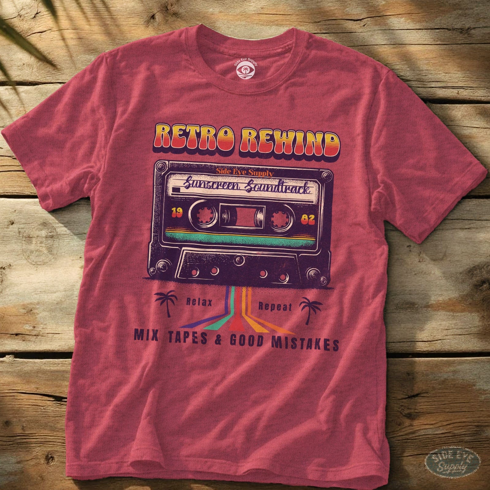 Retro Rewind Tee Heather Red / S - by Side Eye Supply - Surf Beach Life Apparel
