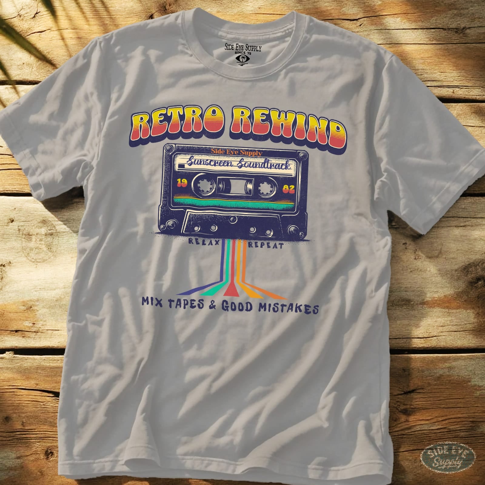 Retro Rewind Tee Ice Grey / S - by Side Eye Supply - Surf Beach Life Apparel