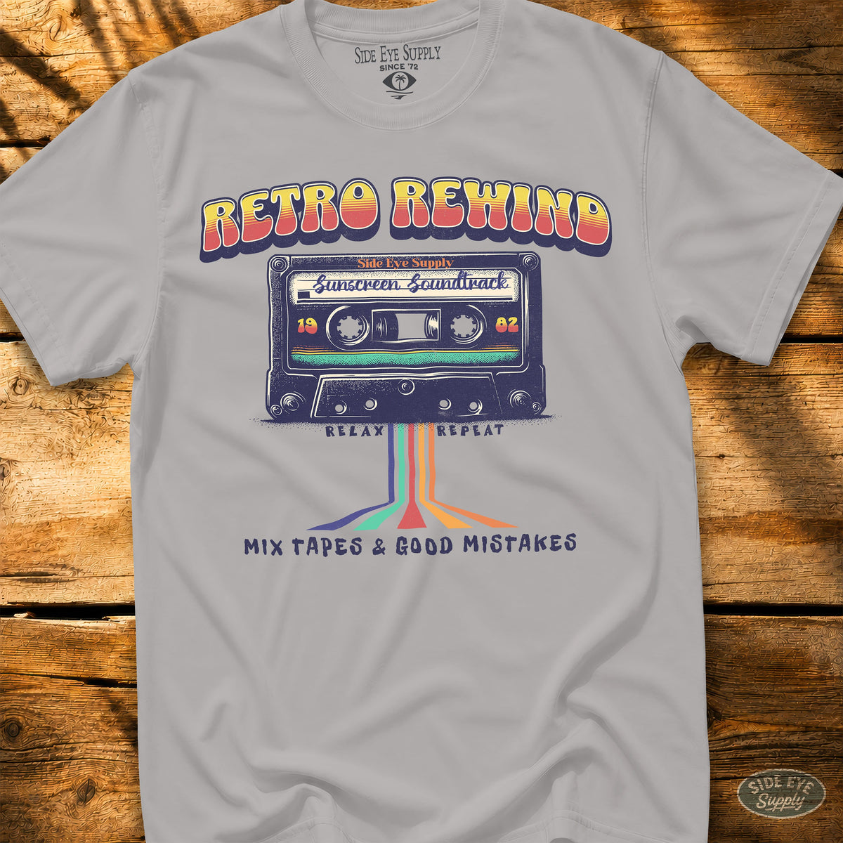 Retro Rewind Tee Ice Grey / S - by Side Eye Supply - Surf Beach Life Apparel