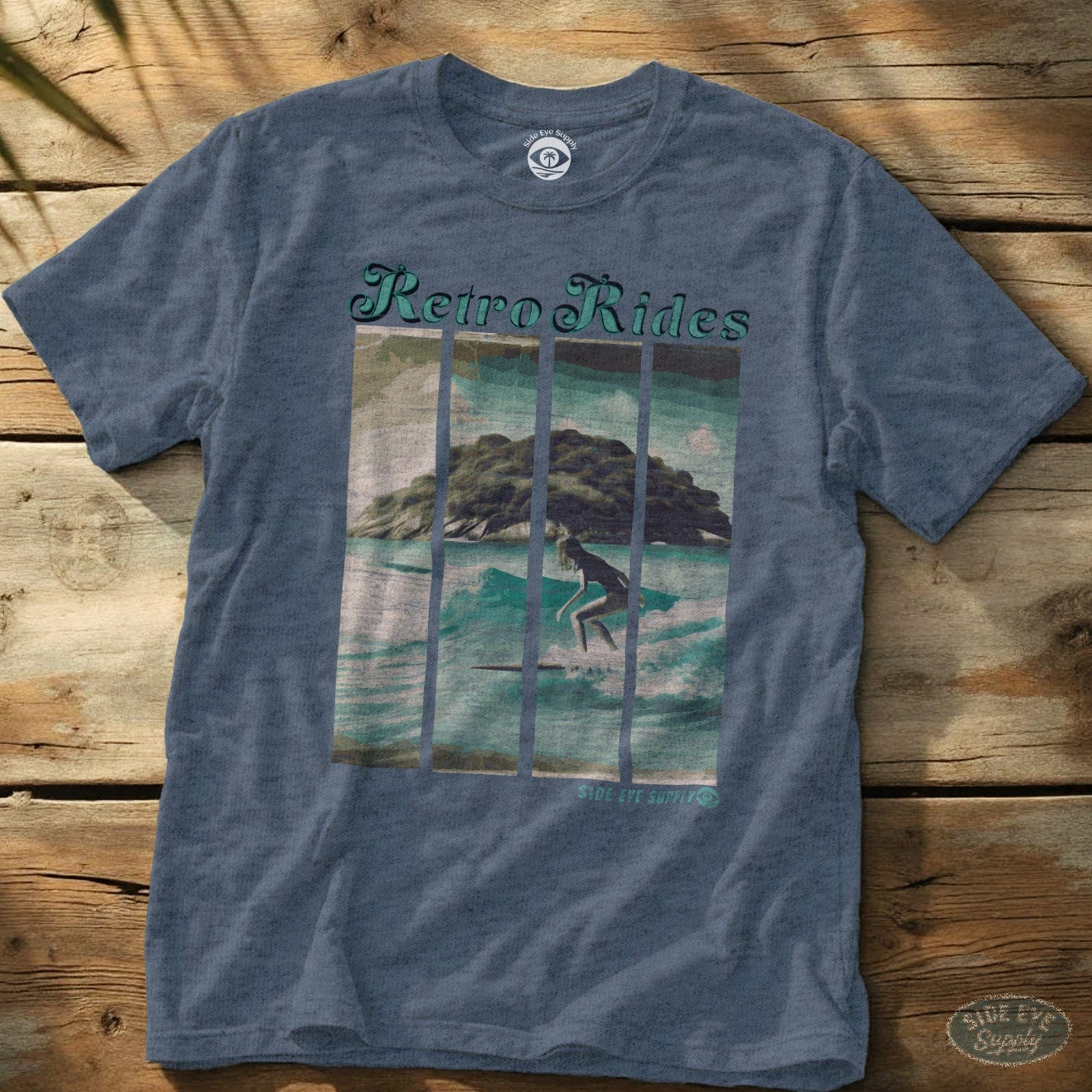 Retro Rides Tee Heather Indigo / S - by Side Eye Supply - Surf Beach Life Apparel