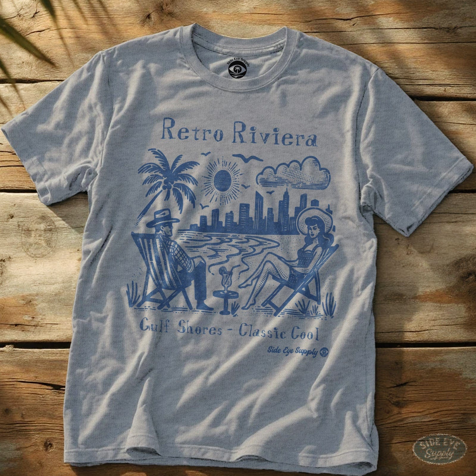 Retro Riviera T-Shirt Sport Grey / S - by Side Eye Supply - Surf Beach Life Apparel