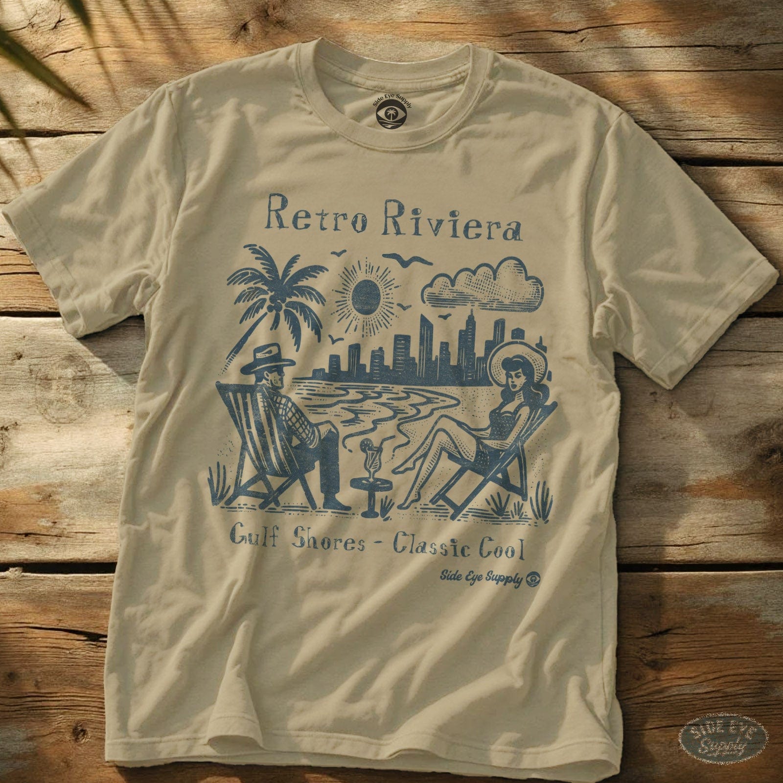 Retro Riviera T-Shirt Sand / S - by Side Eye Supply - Surf Beach Life Apparel