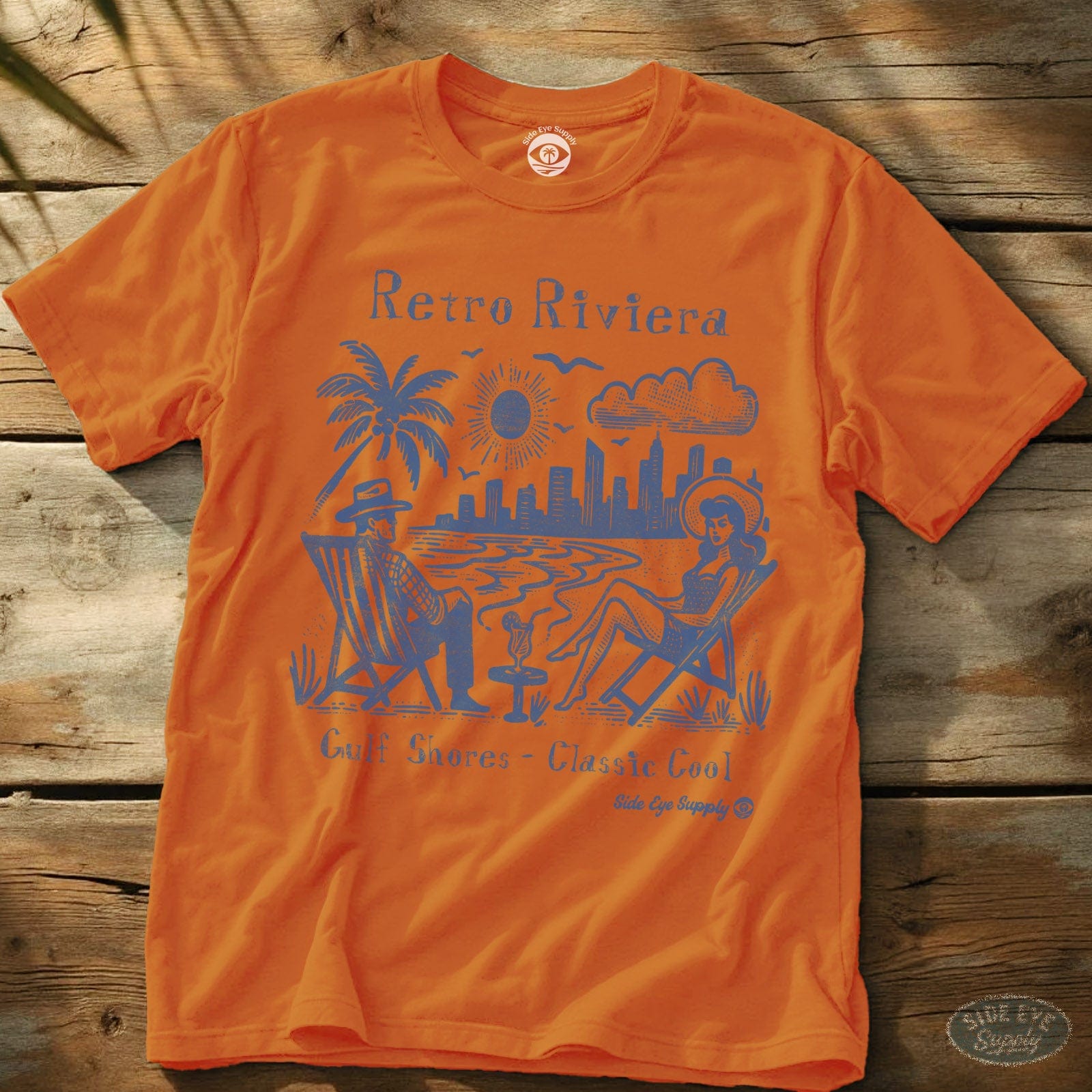 Retro Riviera T-Shirt Orange / S - by Side Eye Supply - Surf Beach Life Apparel