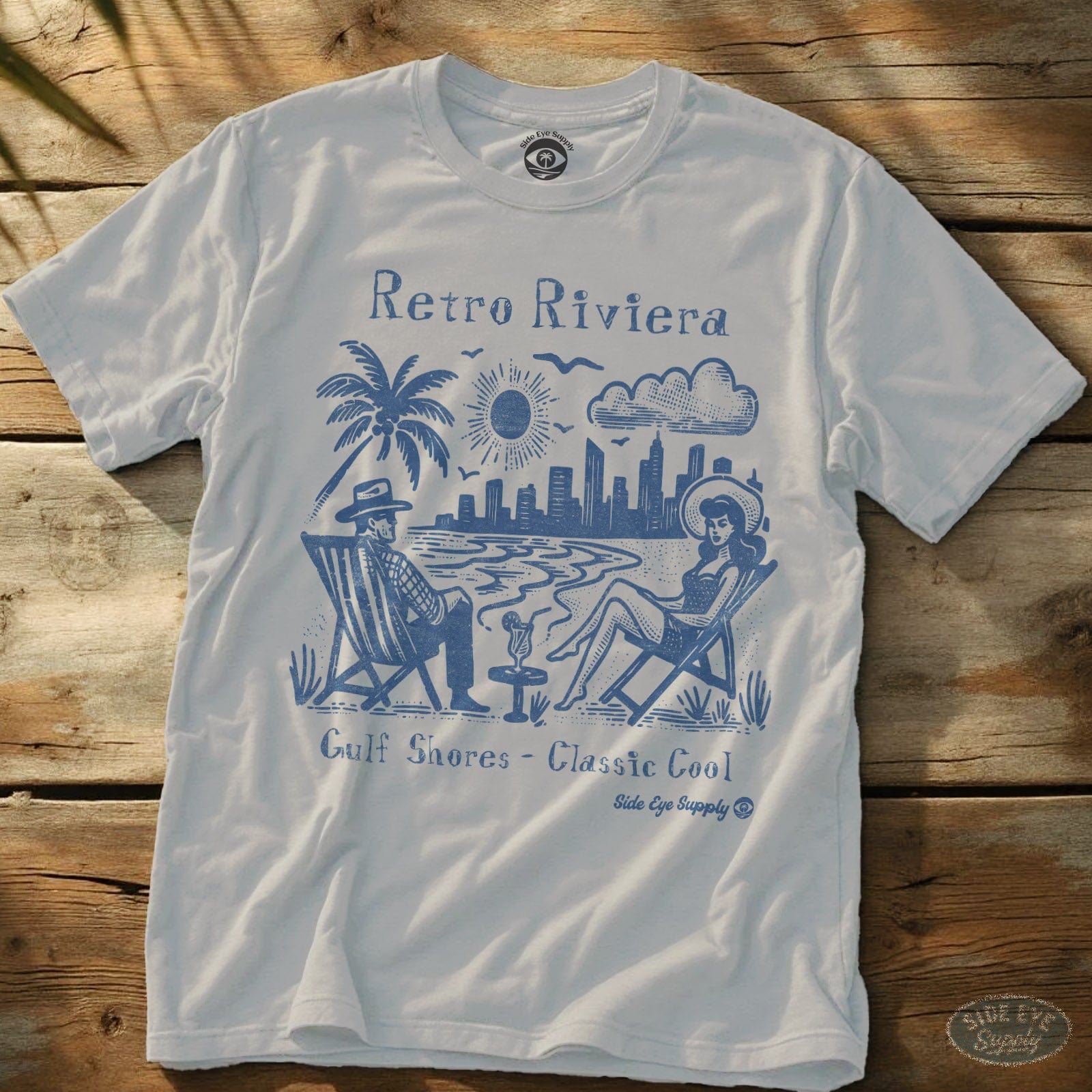 Retro Riviera T-Shirt White / S - by Side Eye Supply - Surf Beach Life Apparel