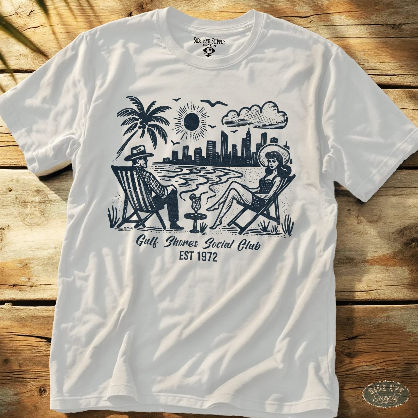 Retro Riviera Tee White / S - by Side Eye Supply - Surf Beach Life Apparel