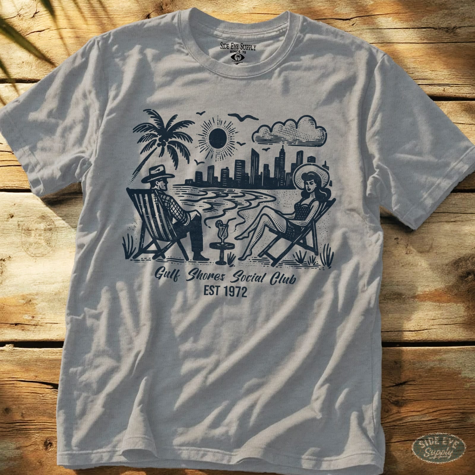 Retro Riviera Tee Sport Grey / S - by Side Eye Supply - Surf Beach Life Apparel