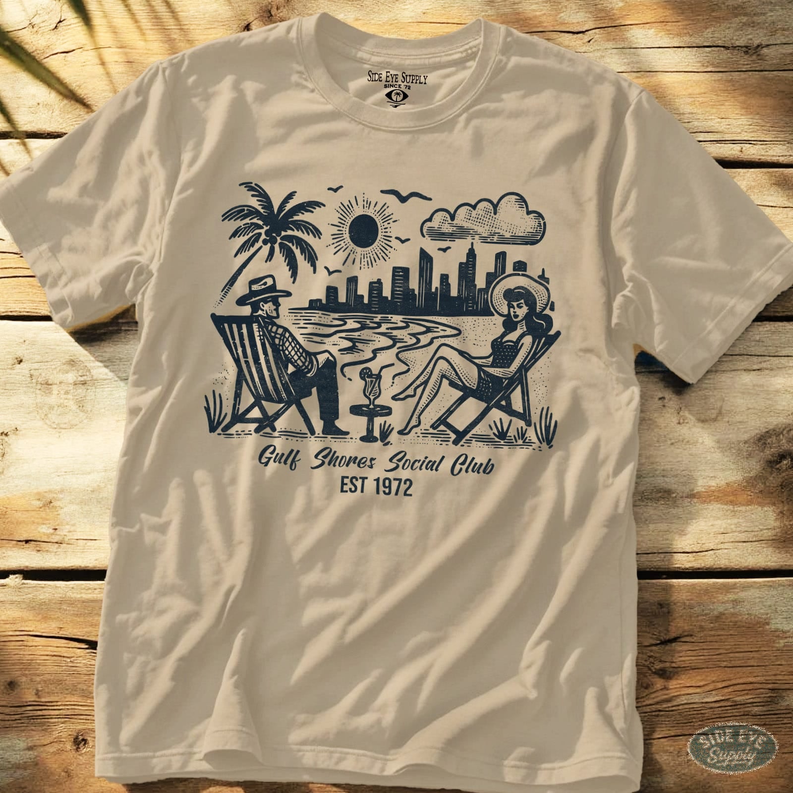 Retro Riviera Tee Sand / S - by Side Eye Supply - Surf Beach Life Apparel