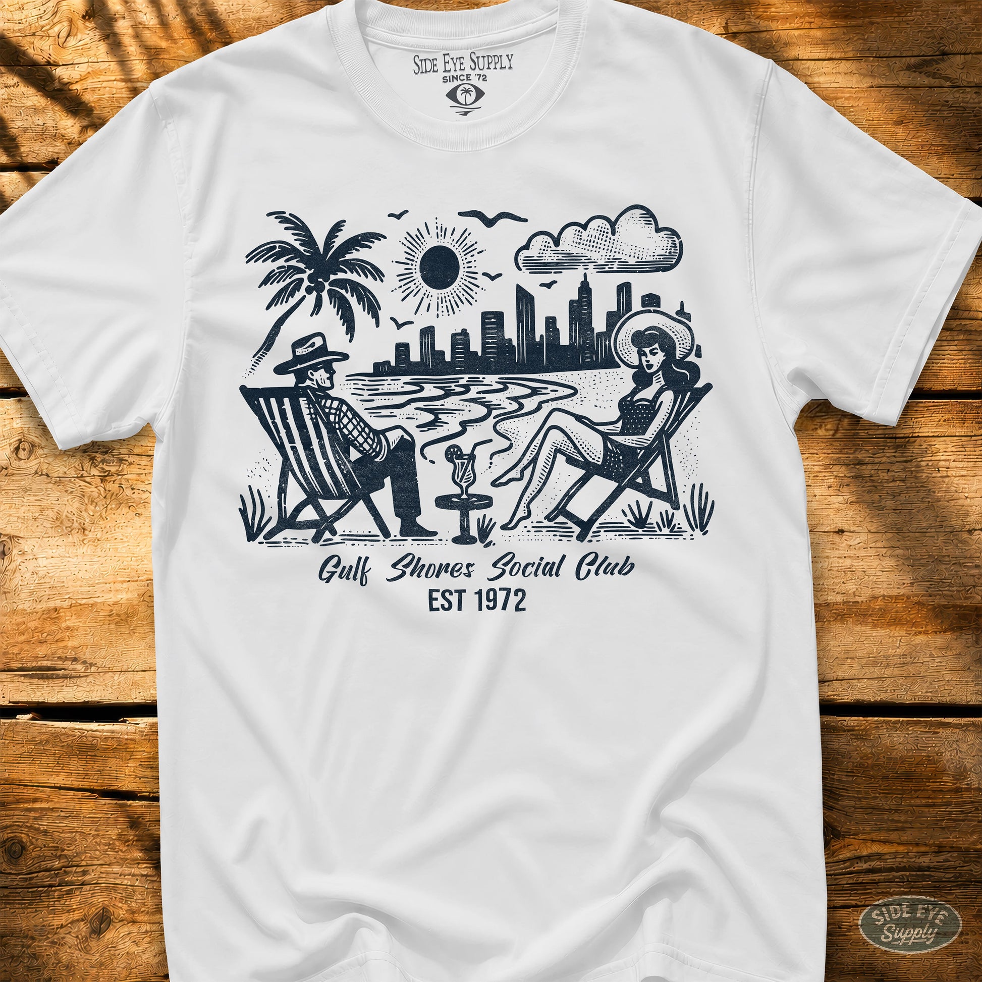 Retro Riviera Tee White / S - by Side Eye Supply - Surf Beach Life Apparel