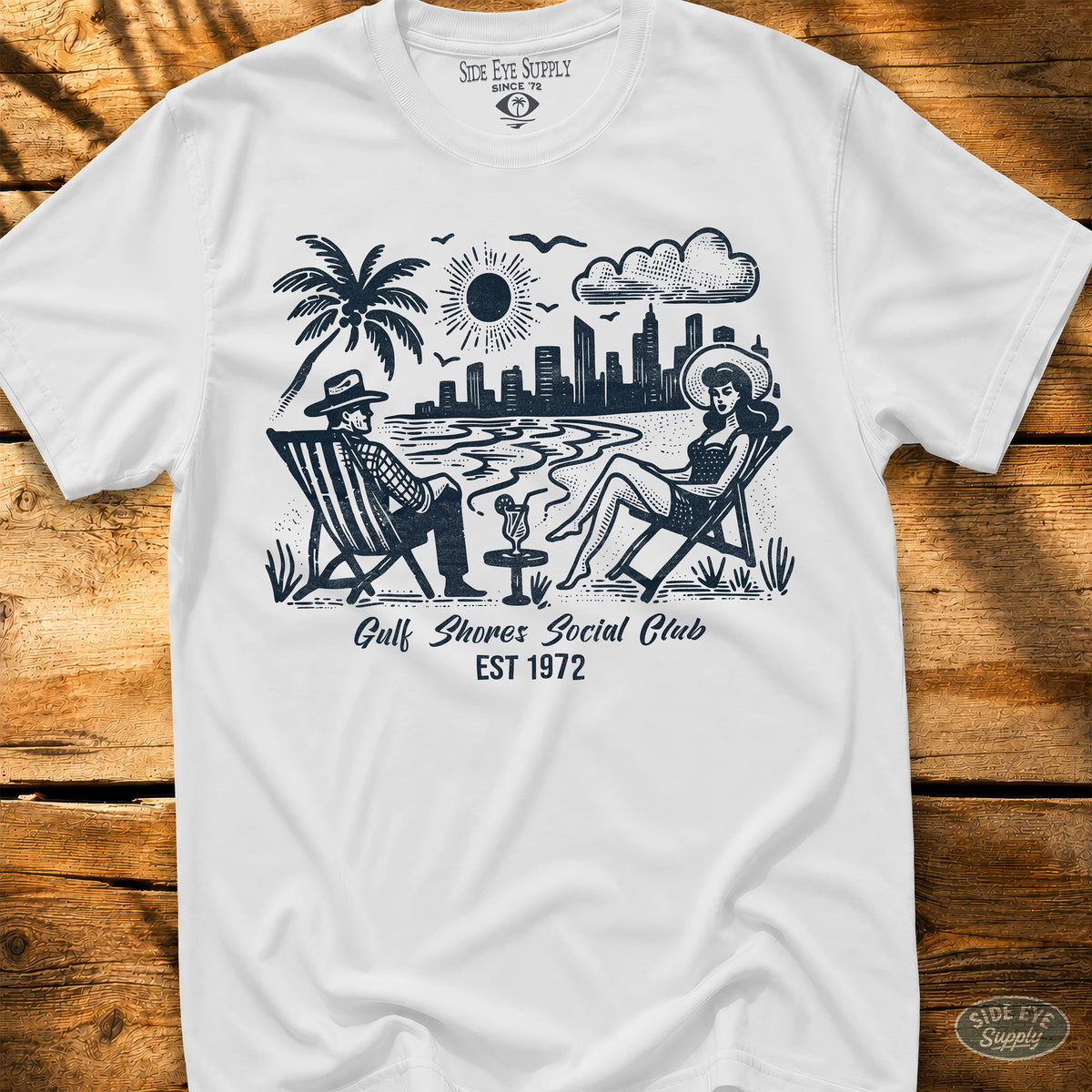 Retro Riviera Tee White / S - by Side Eye Supply - Surf Beach Life Apparel