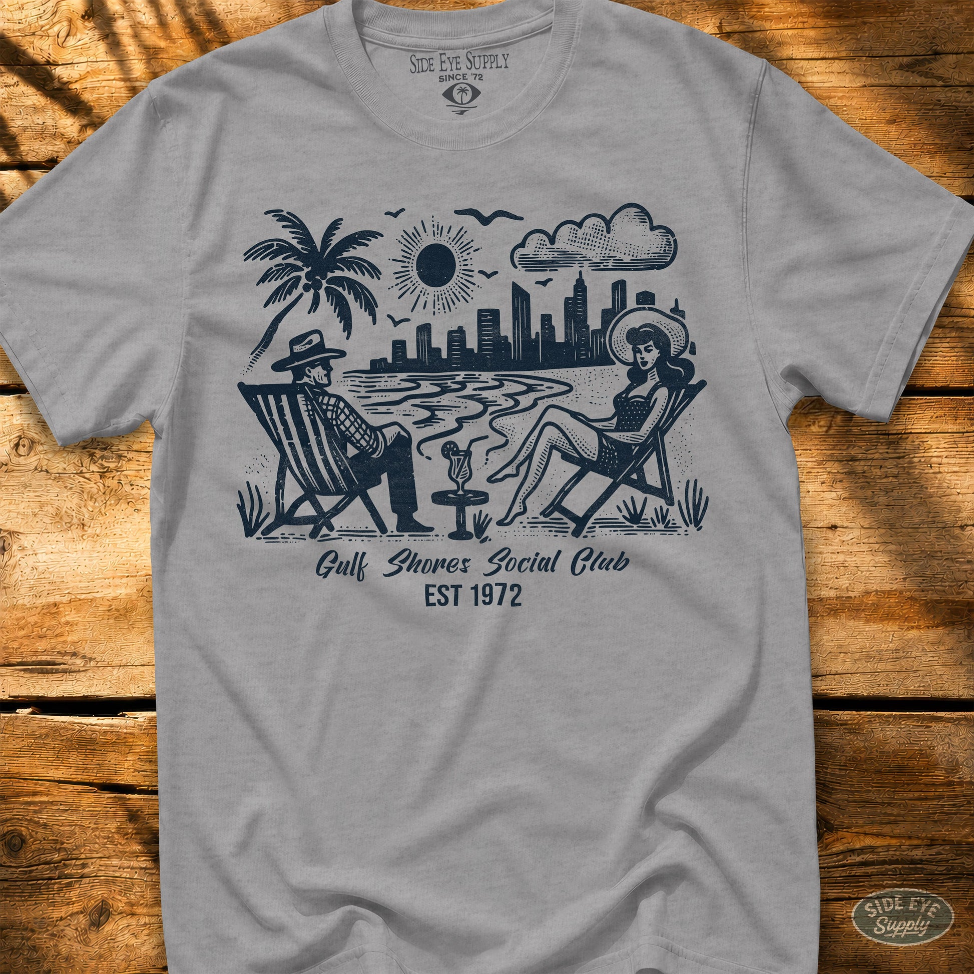Retro Riviera Tee Sport Grey / S - by Side Eye Supply - Surf Beach Life Apparel