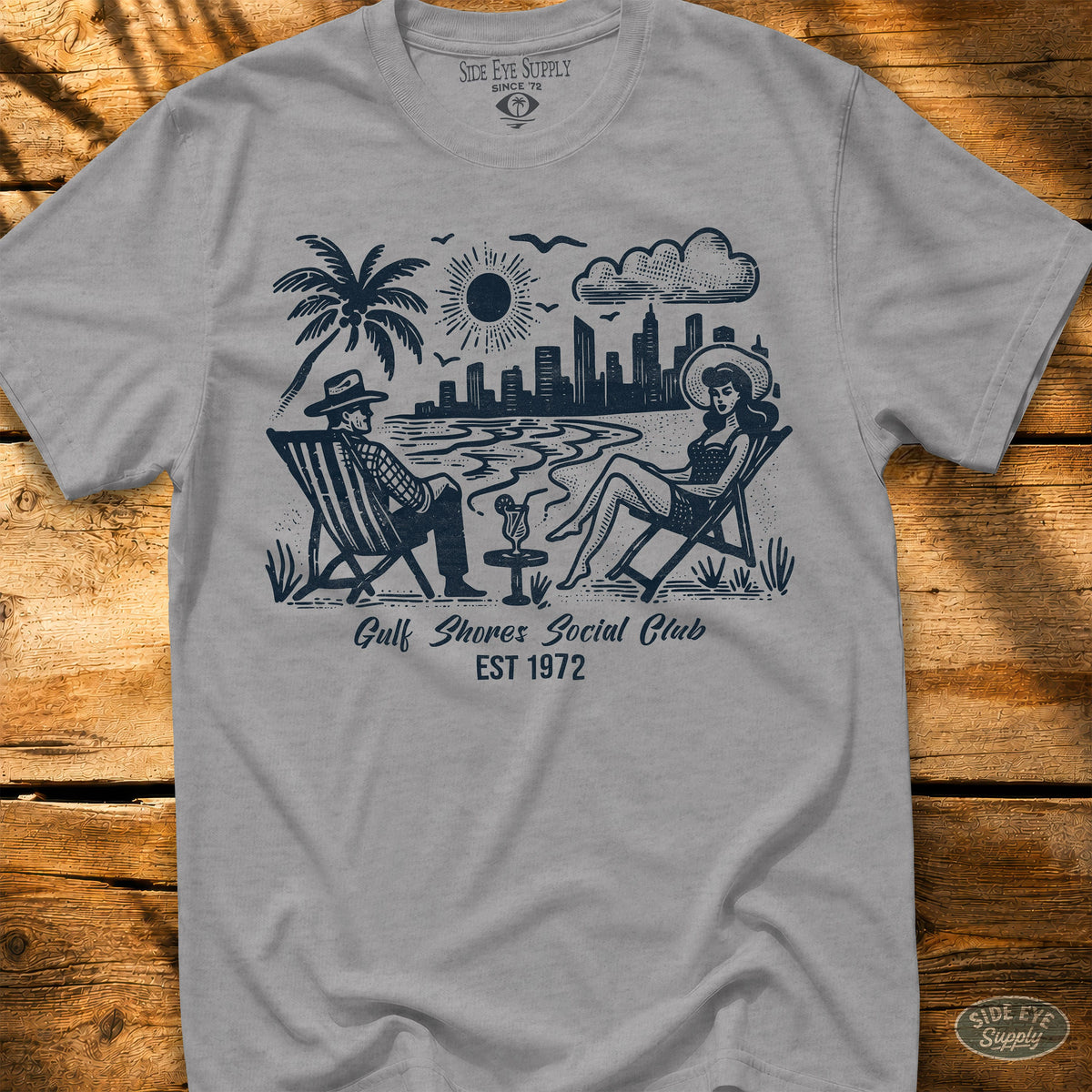 Retro Riviera Tee Sport Grey / S - by Side Eye Supply - Surf Beach Life Apparel