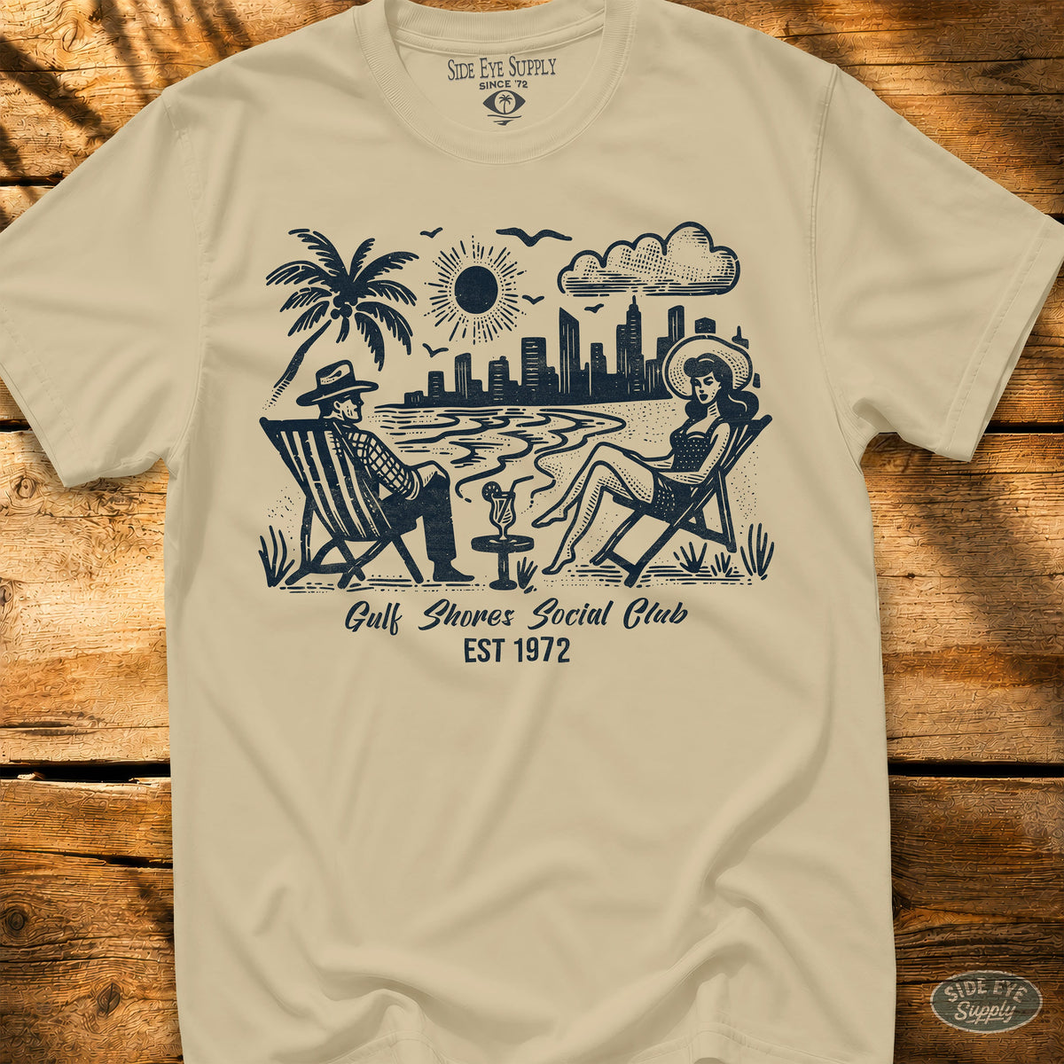 Retro Riviera Tee Sand / S - by Side Eye Supply - Surf Beach Life Apparel