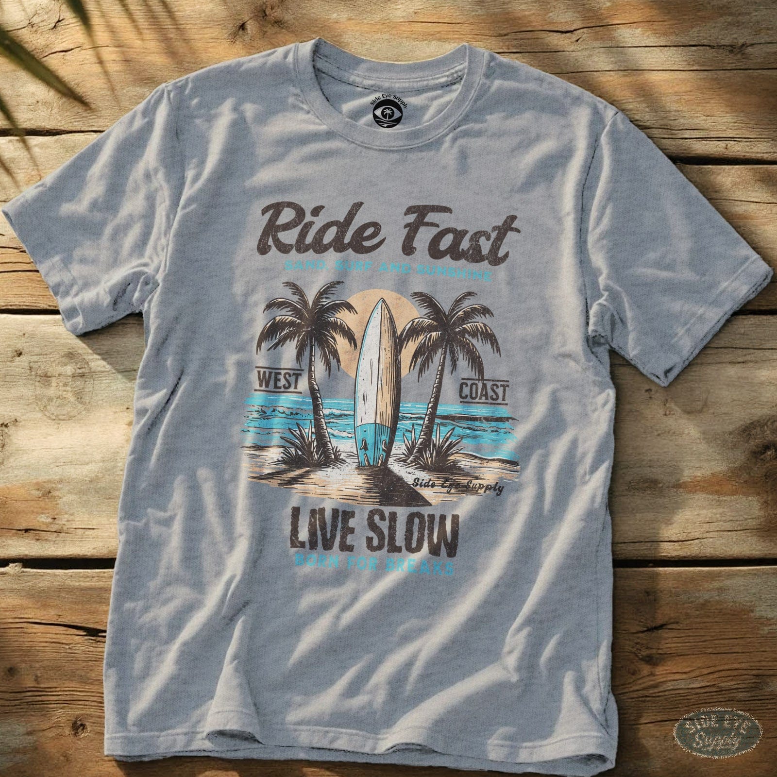 Ride Fast Tee Sport Grey / S - by Side Eye Supply - Surf Beach Life Apparel