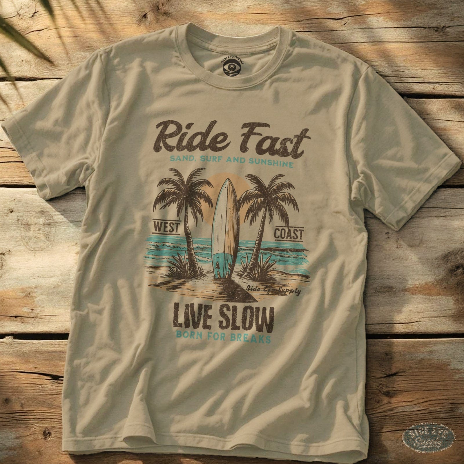 Ride Fast Tee Sand / S - by Side Eye Supply - Surf Beach Life Apparel