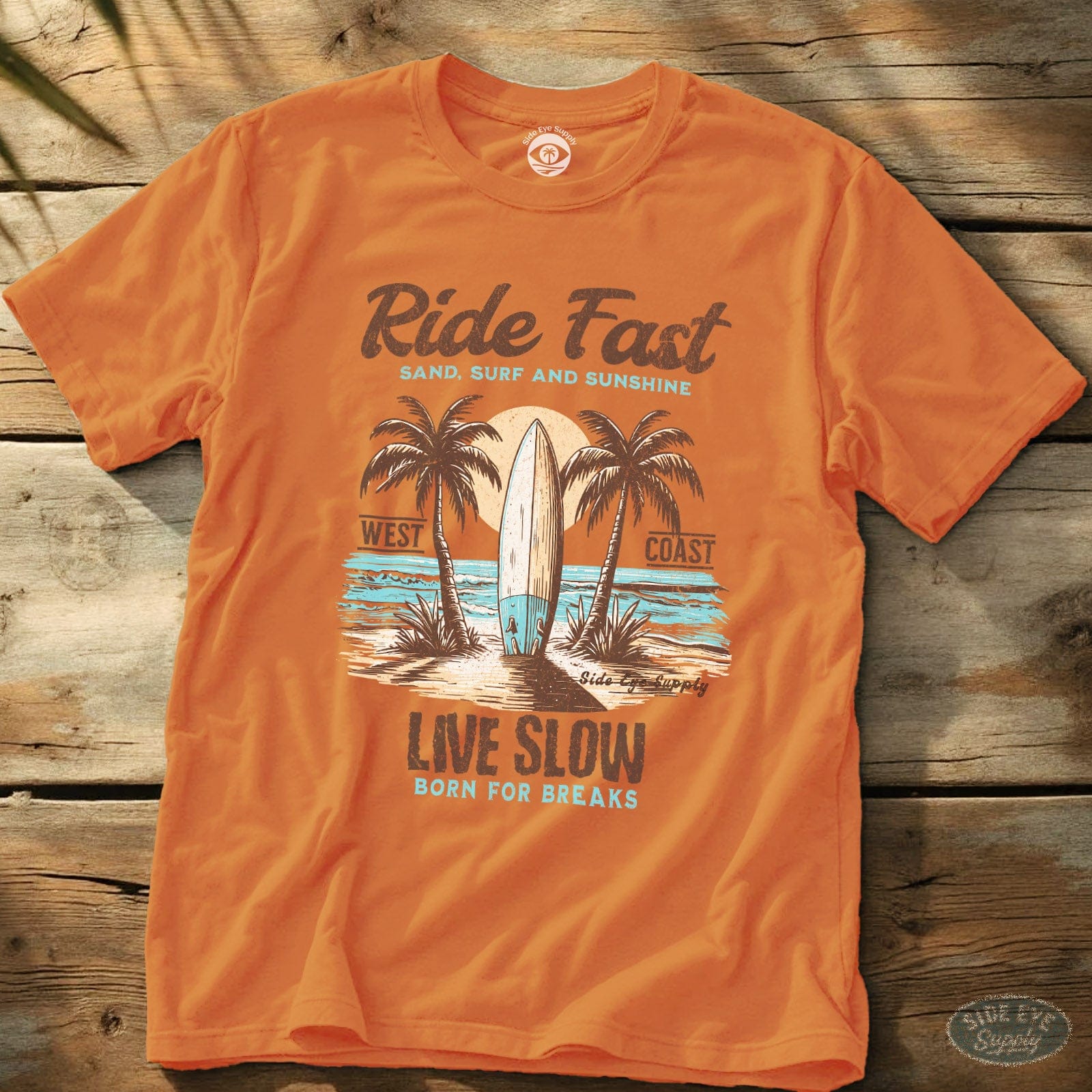 Ride Fast Tee Orange / S - by Side Eye Supply - Surf Beach Life Apparel