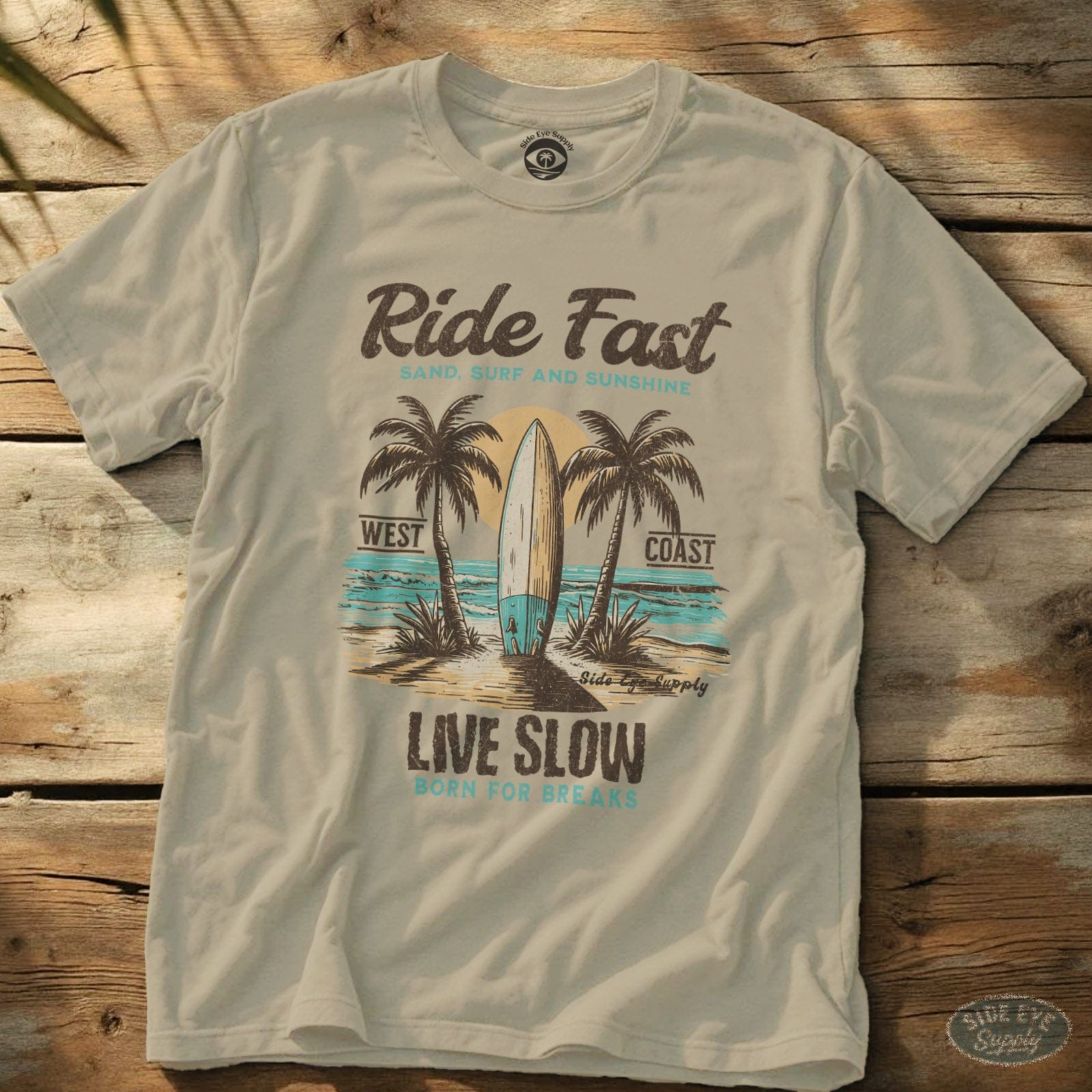 Ride Fast Tee Natural / S - by Side Eye Supply - Surf Beach Life Apparel