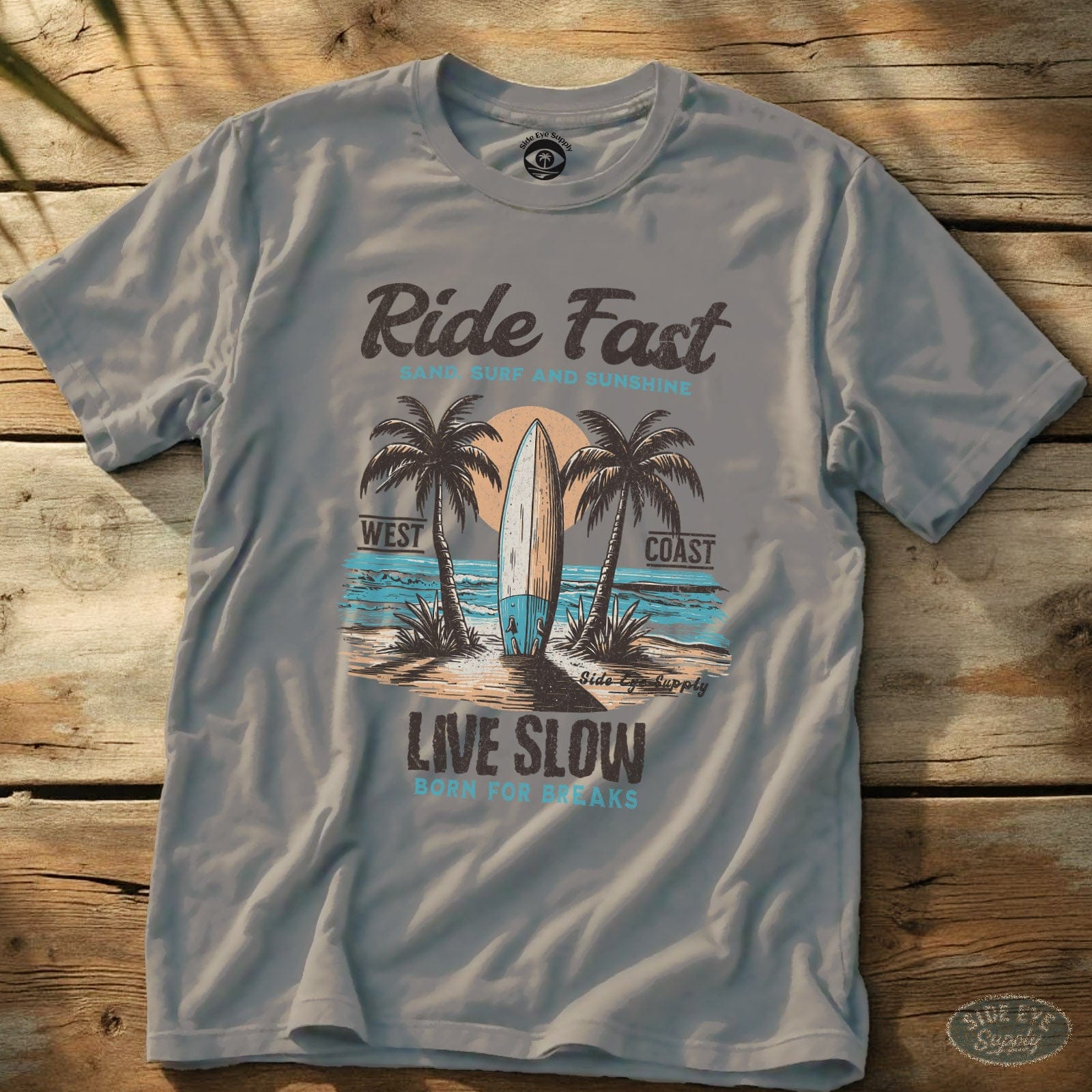 Ride Fast Tee Ice Grey / S - by Side Eye Supply - Surf Beach Life Apparel