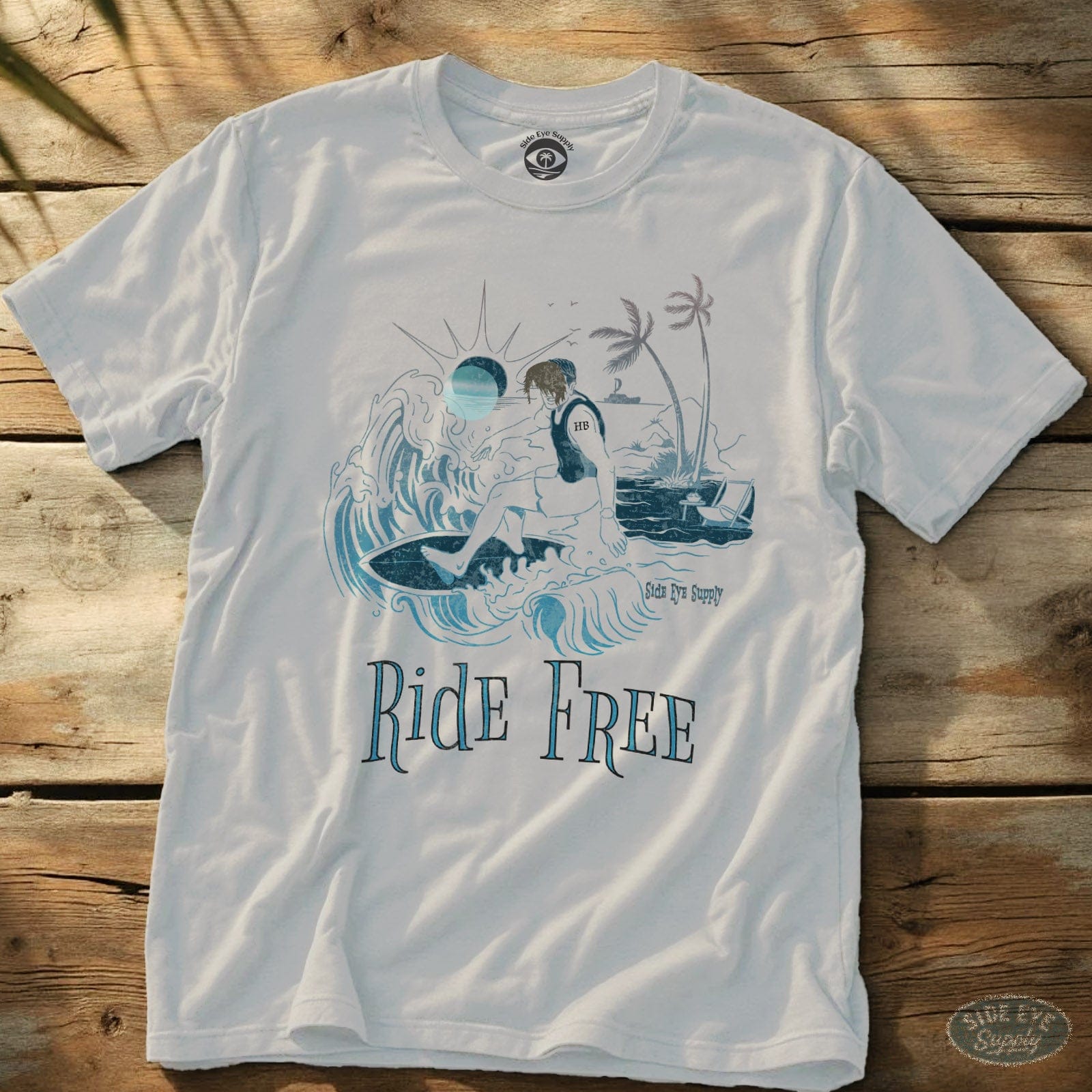 Ride Free Tee White / S - by Side Eye Supply - Surf Beach Life Apparel