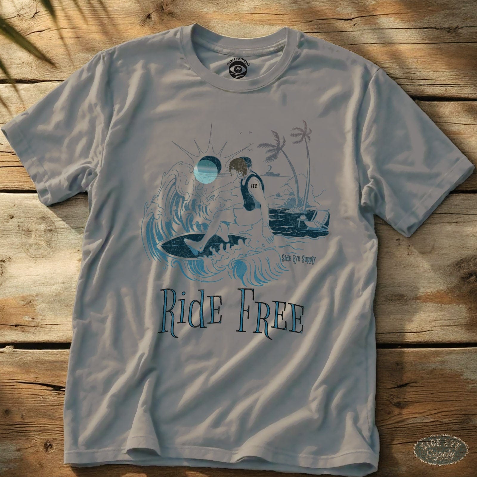 Ride Free Tee Ice Grey / S - by Side Eye Supply - Surf Beach Life Apparel