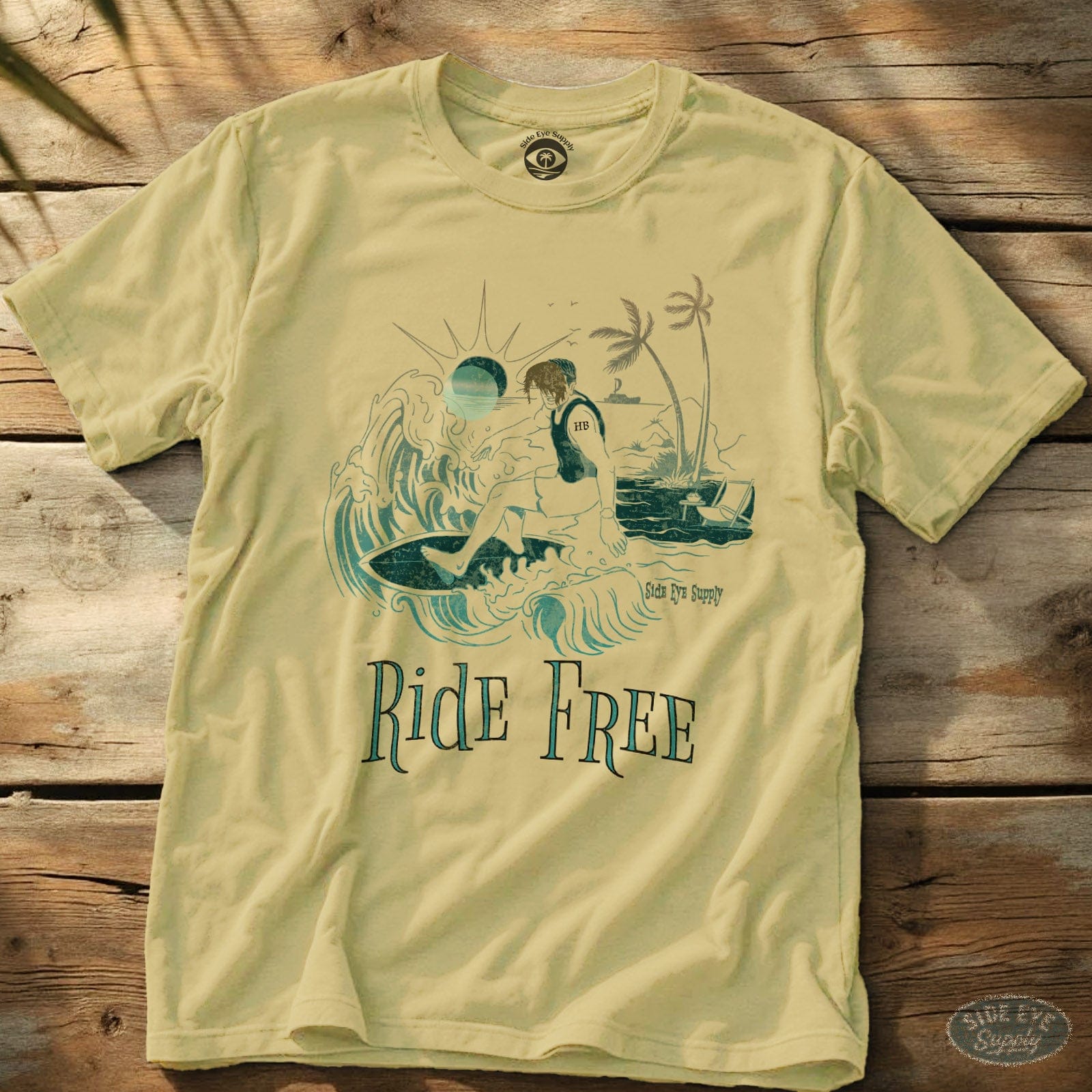 Ride Free Tee Cornsilk / S - by Side Eye Supply - Surf Beach Life Apparel
