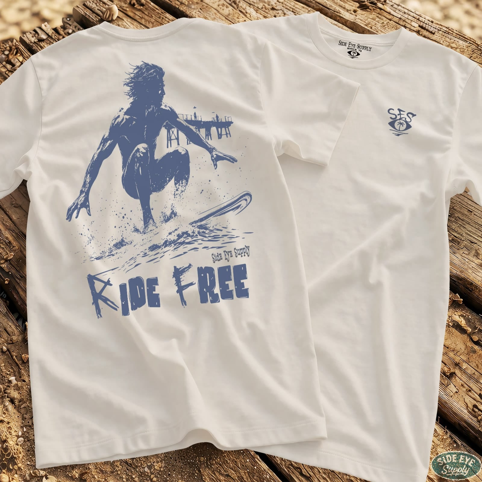 Ride Free Tee White / S - by Side Eye Supply - Surf Beach Life Apparel