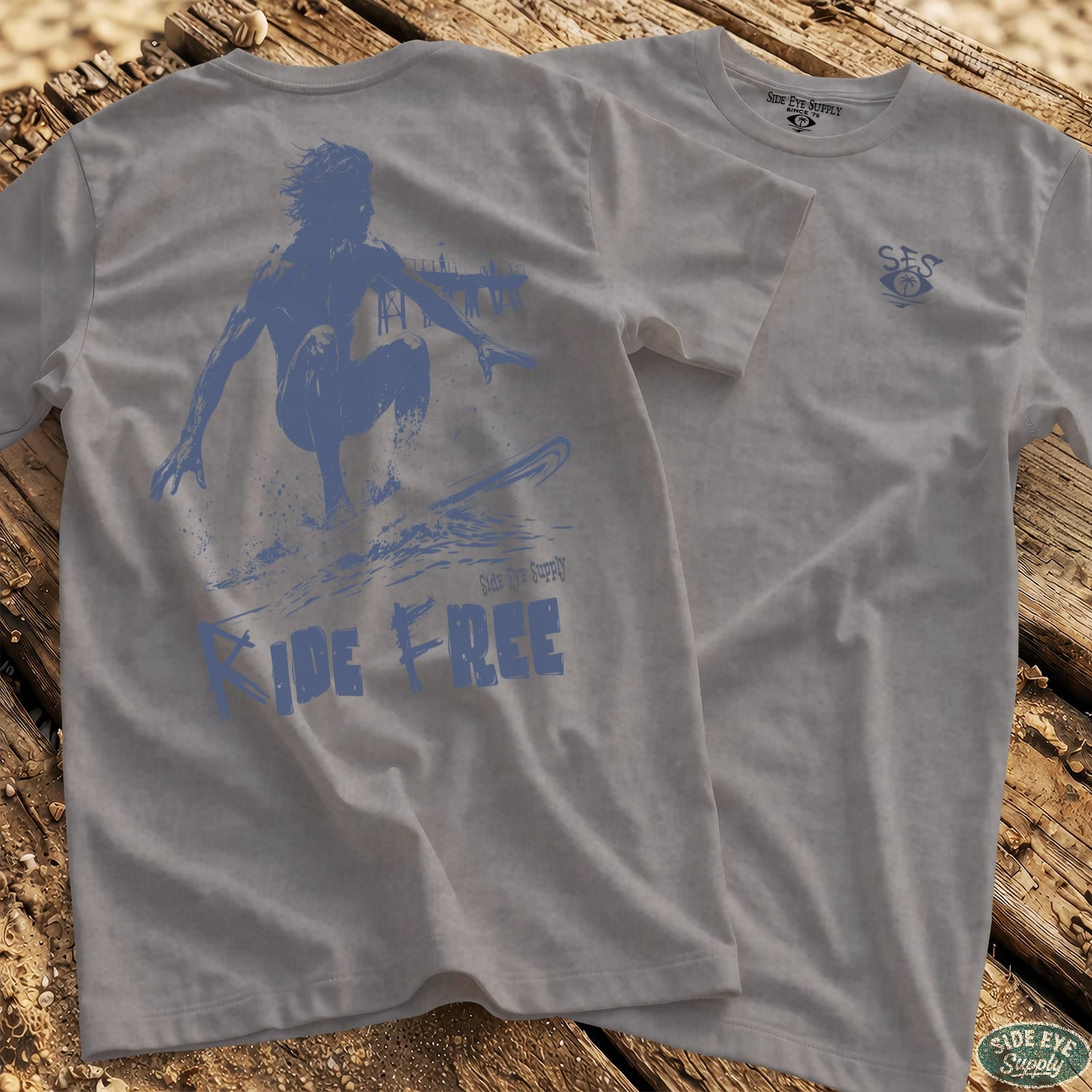 Ride Free Tee Sport Grey / S - by Side Eye Supply - Surf Beach Life Apparel