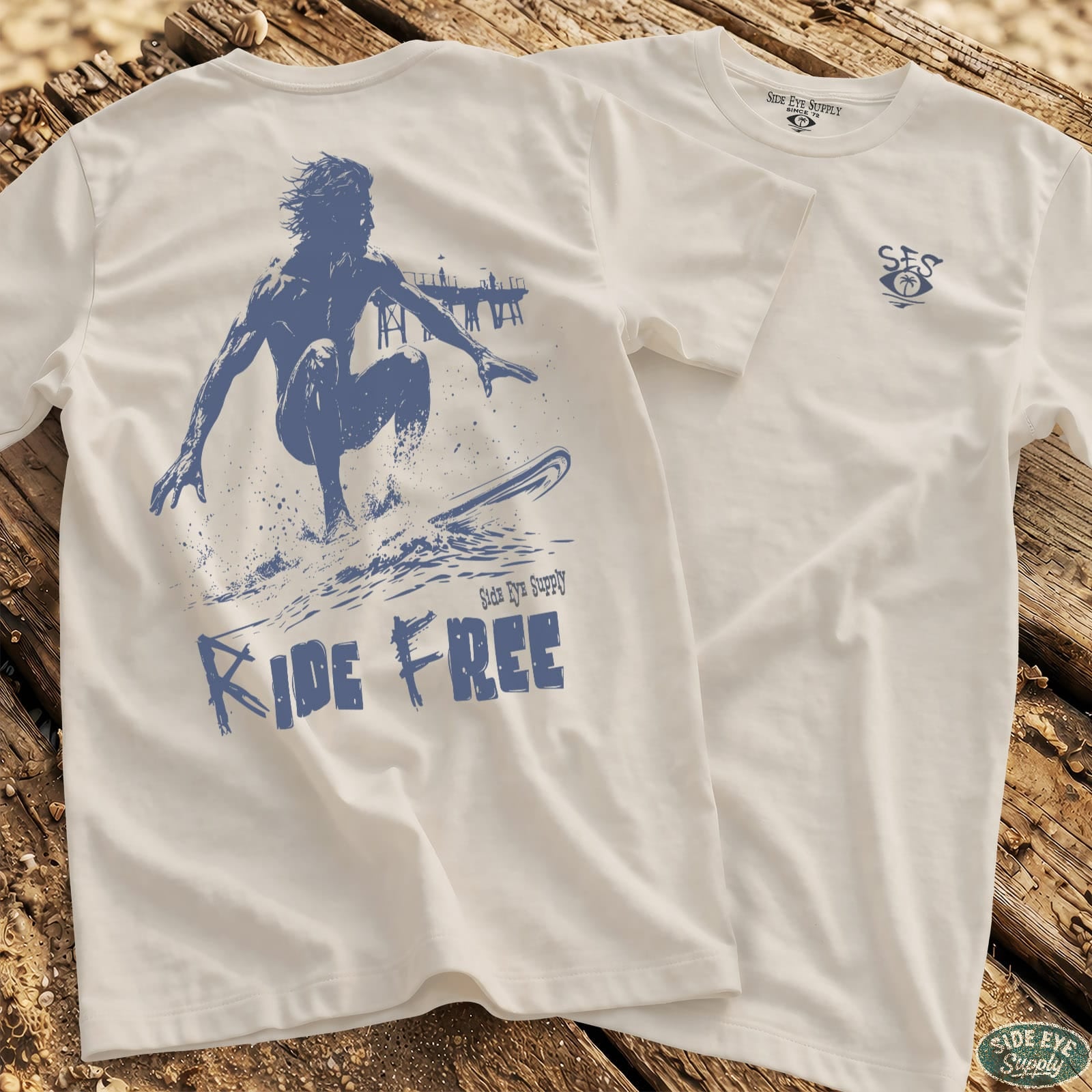 Ride Free Tee White / S - by Side Eye Supply - Surf Beach Life Apparel