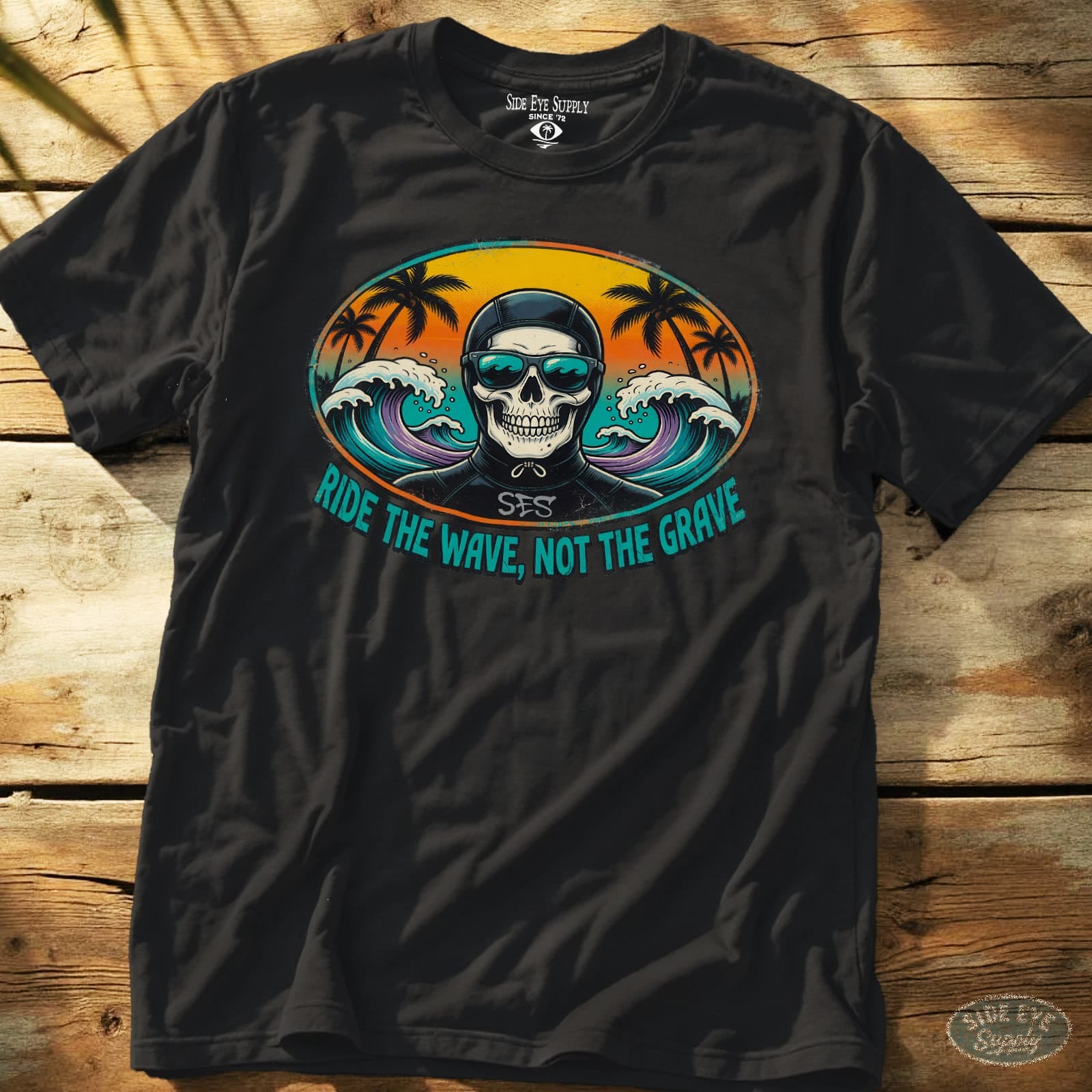 Ride the Wave Tee Black / S - by Side Eye Supply - Surf Beach Life Apparel