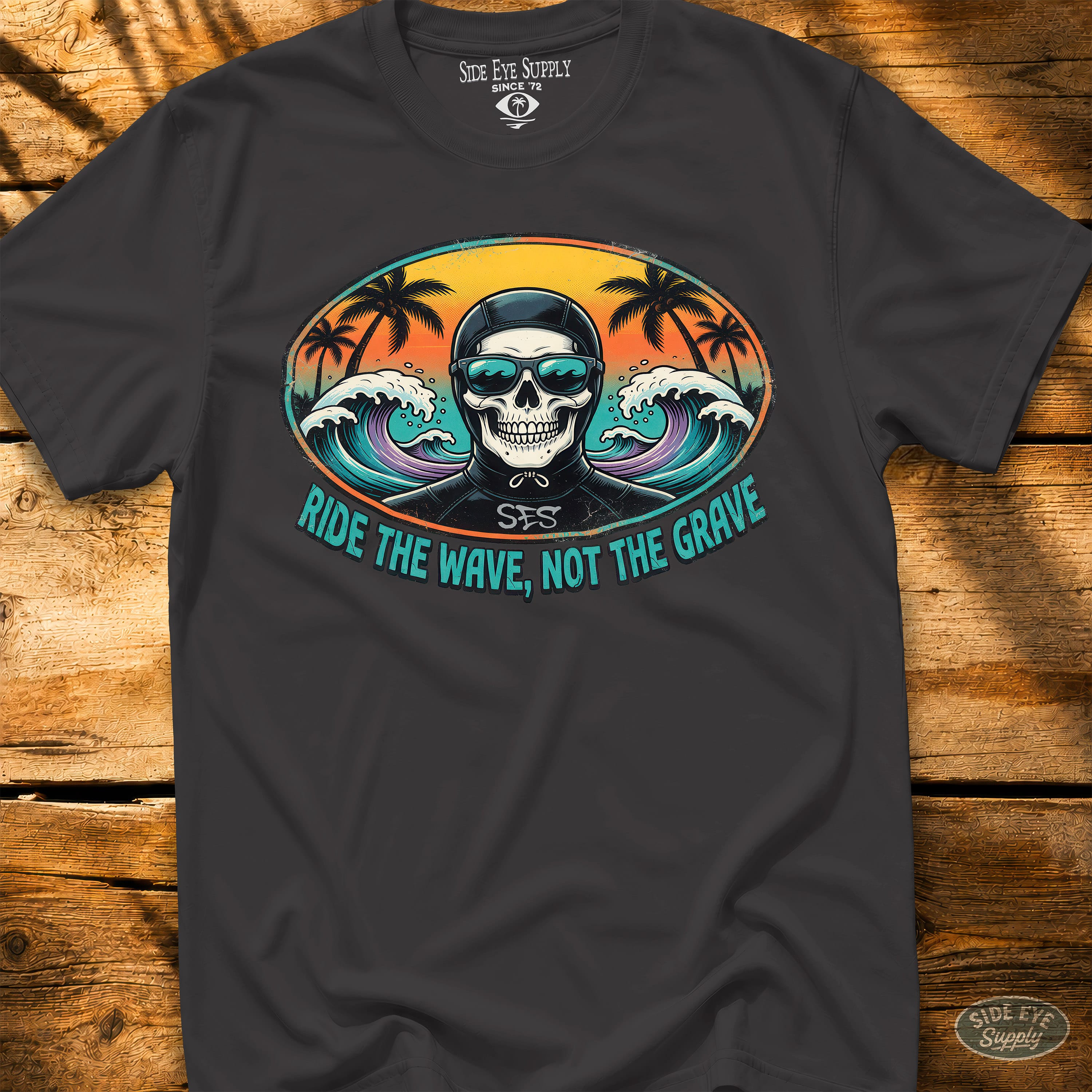 Ride the Wave Tee Black / S - by Side Eye Supply - Surf Beach Life Apparel