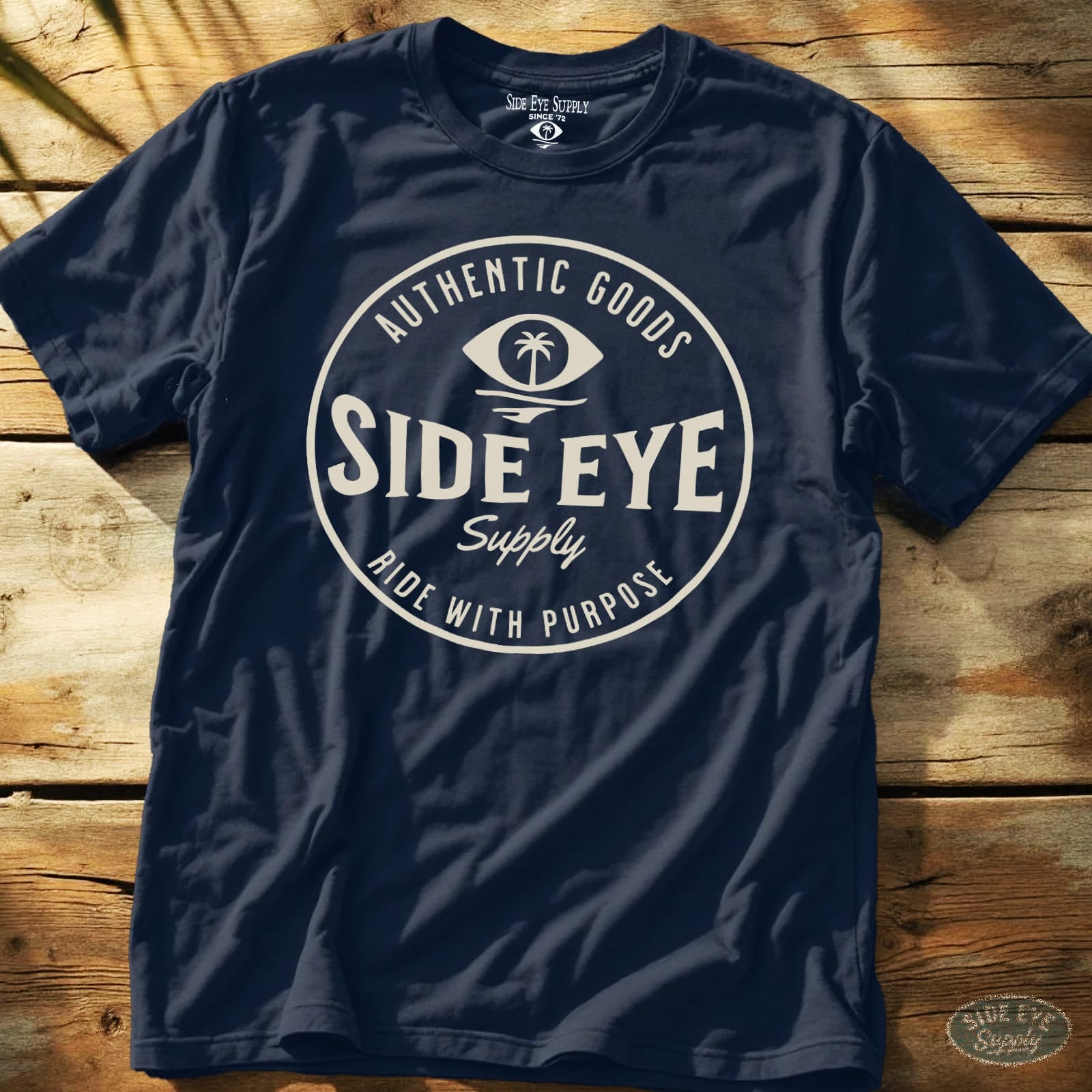 Ride With Purpose Tee Navy / S - by Side Eye Supply - Surf Beach Life Apparel