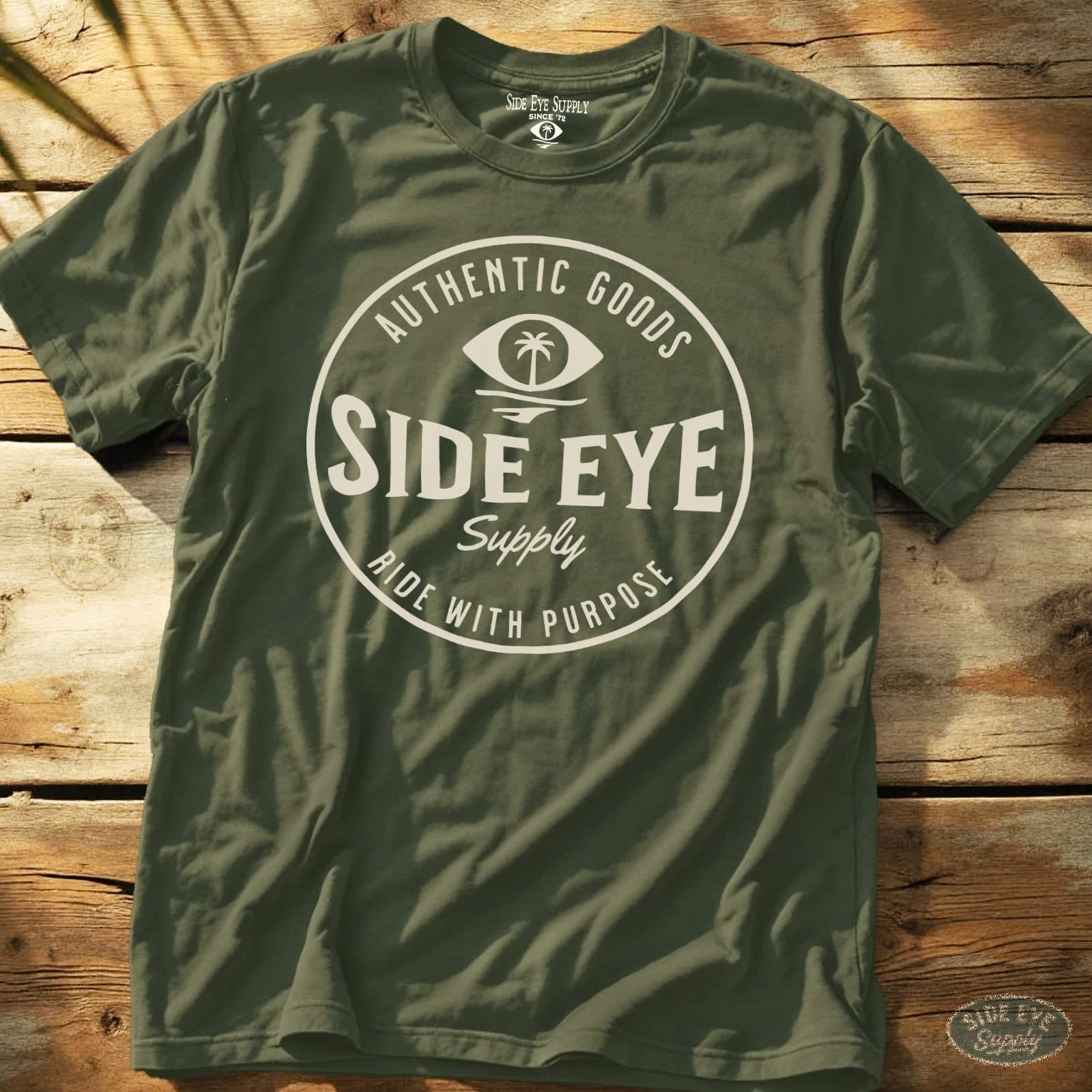 Ride With Purpose Tee Military Green / S - by Side Eye Supply - Surf Beach Life Apparel