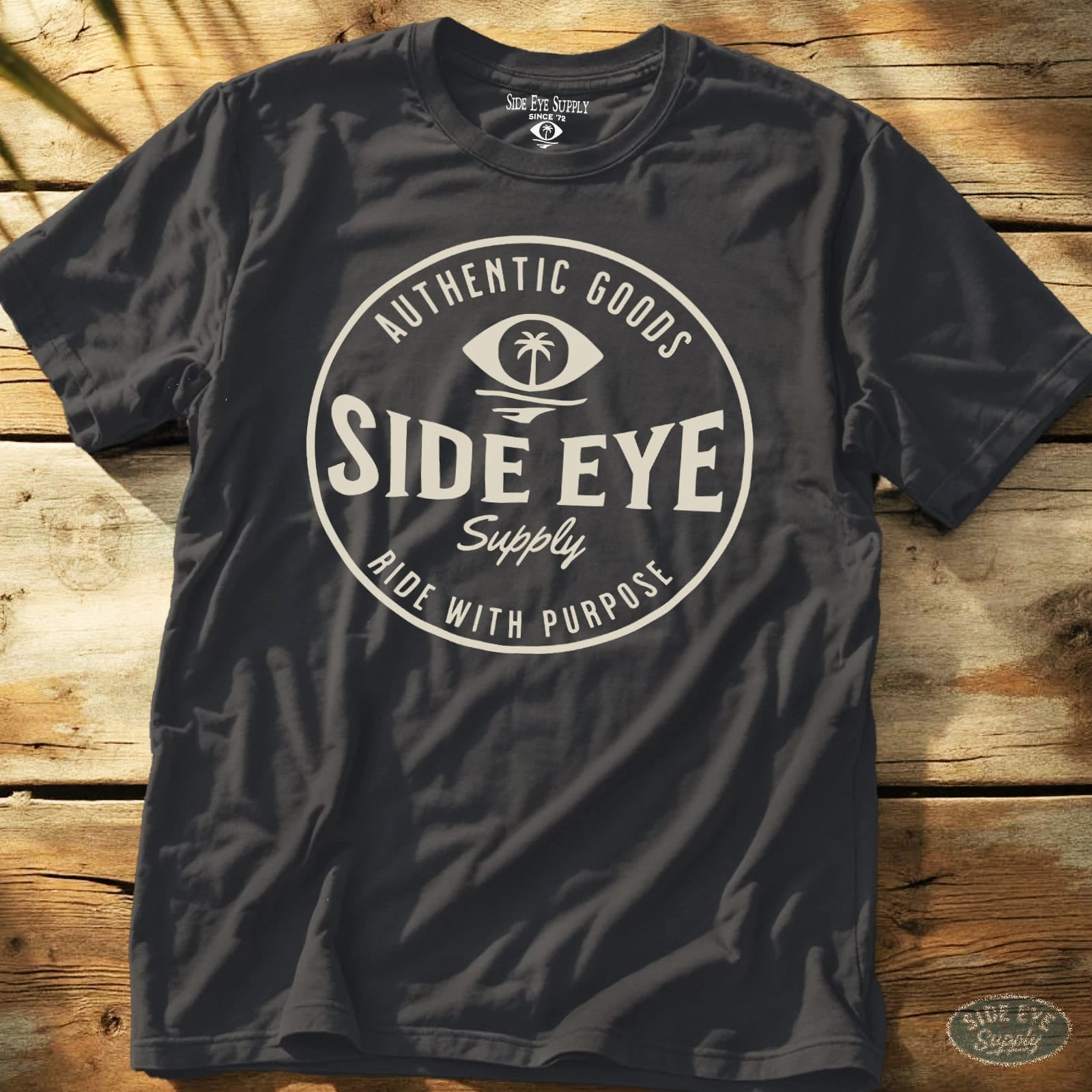 Ride With Purpose Tee Charcoal / S - by Side Eye Supply - Surf Beach Life Apparel