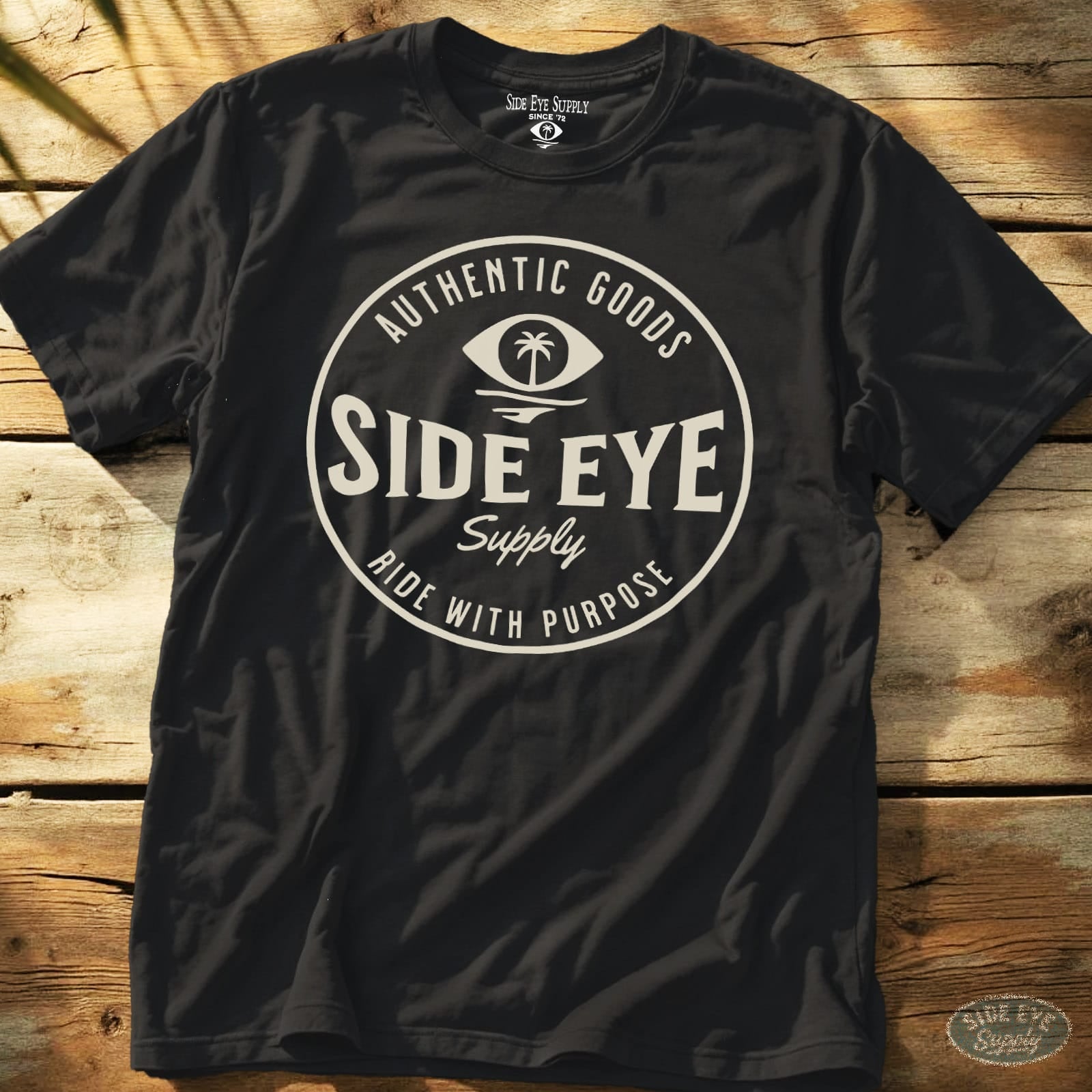 Ride With Purpose Tee Black / S - by Side Eye Supply - Surf Beach Life Apparel