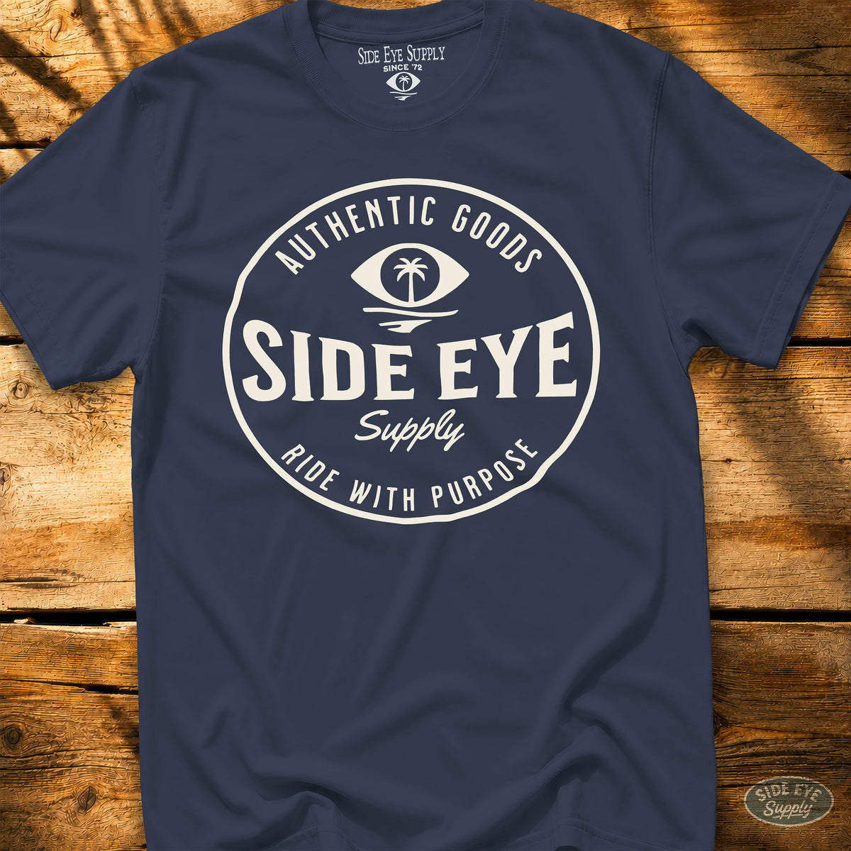 Ride With Purpose Tee Navy / S - by Side Eye Supply - Surf Beach Life Apparel