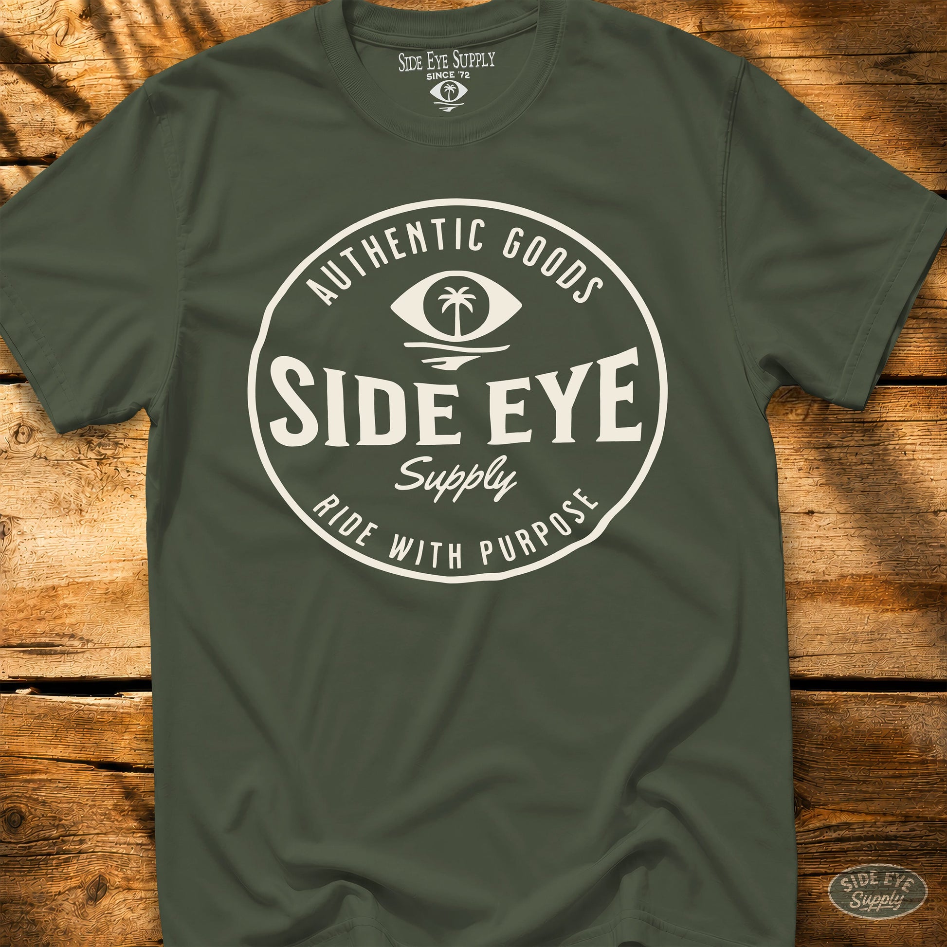 Ride With Purpose Tee Military Green / S - by Side Eye Supply - Surf Beach Life Apparel