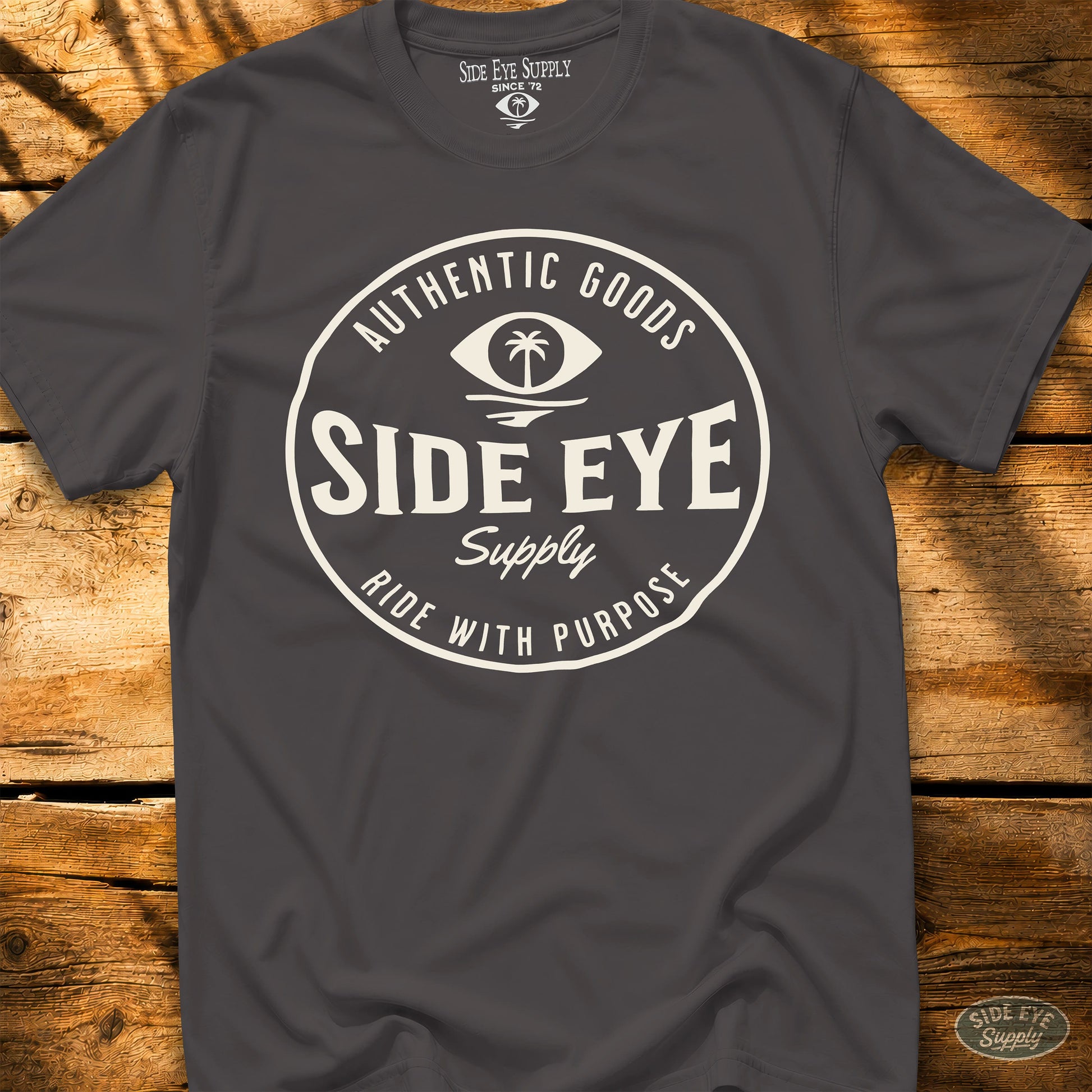 Ride With Purpose Tee Charcoal / S - by Side Eye Supply - Surf Beach Life Apparel