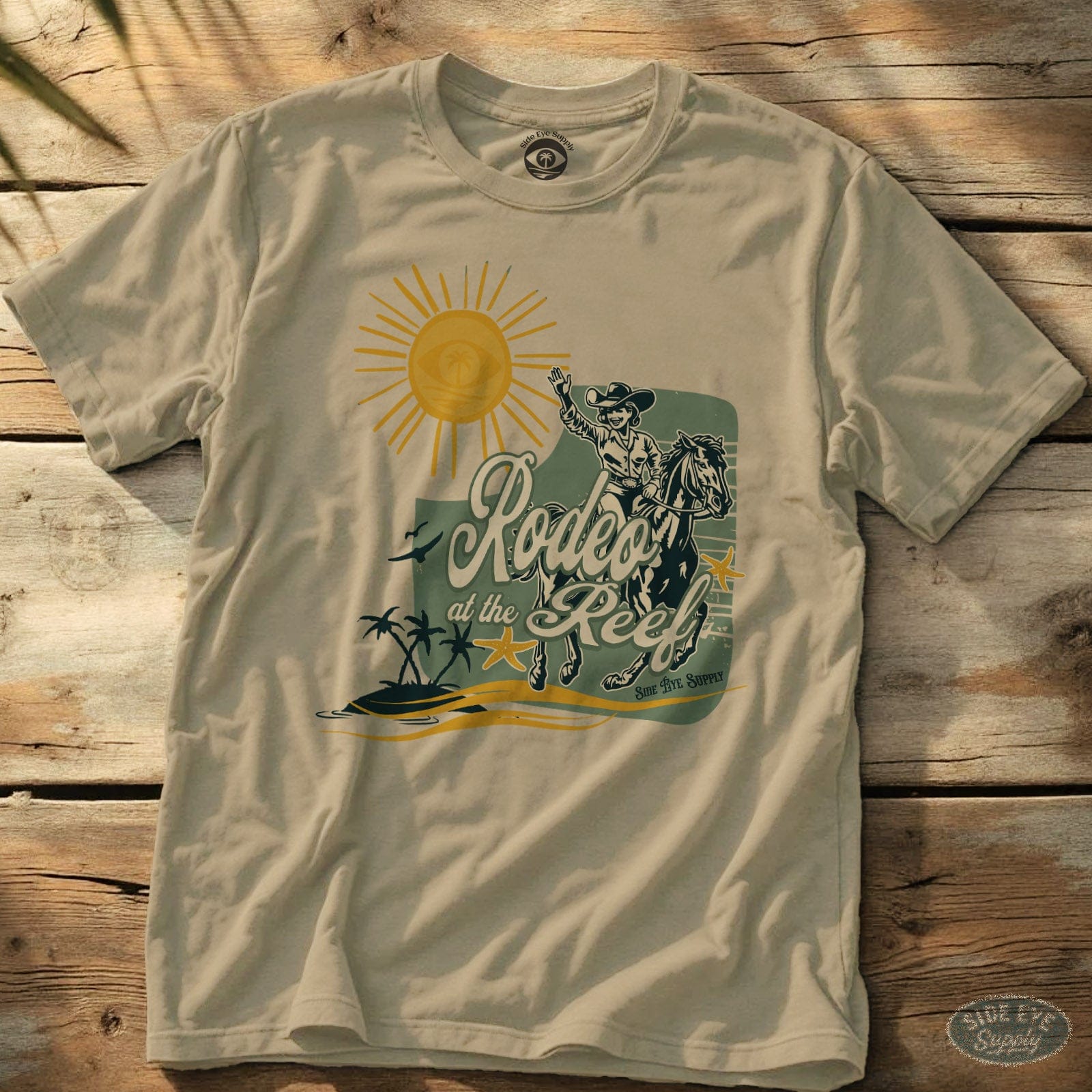 Rodeo at the Reef Tee Sand / S - by Side Eye Supply - Surf Beach Life Apparel