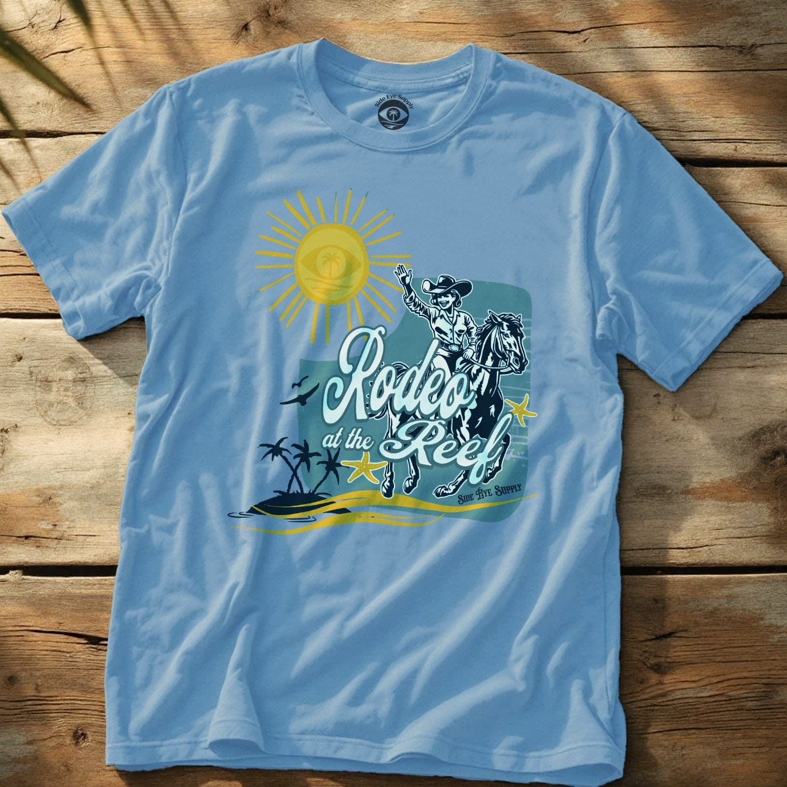 Rodeo at the Reef Tee Light Blue / S - by Side Eye Supply - Surf Beach Life Apparel
