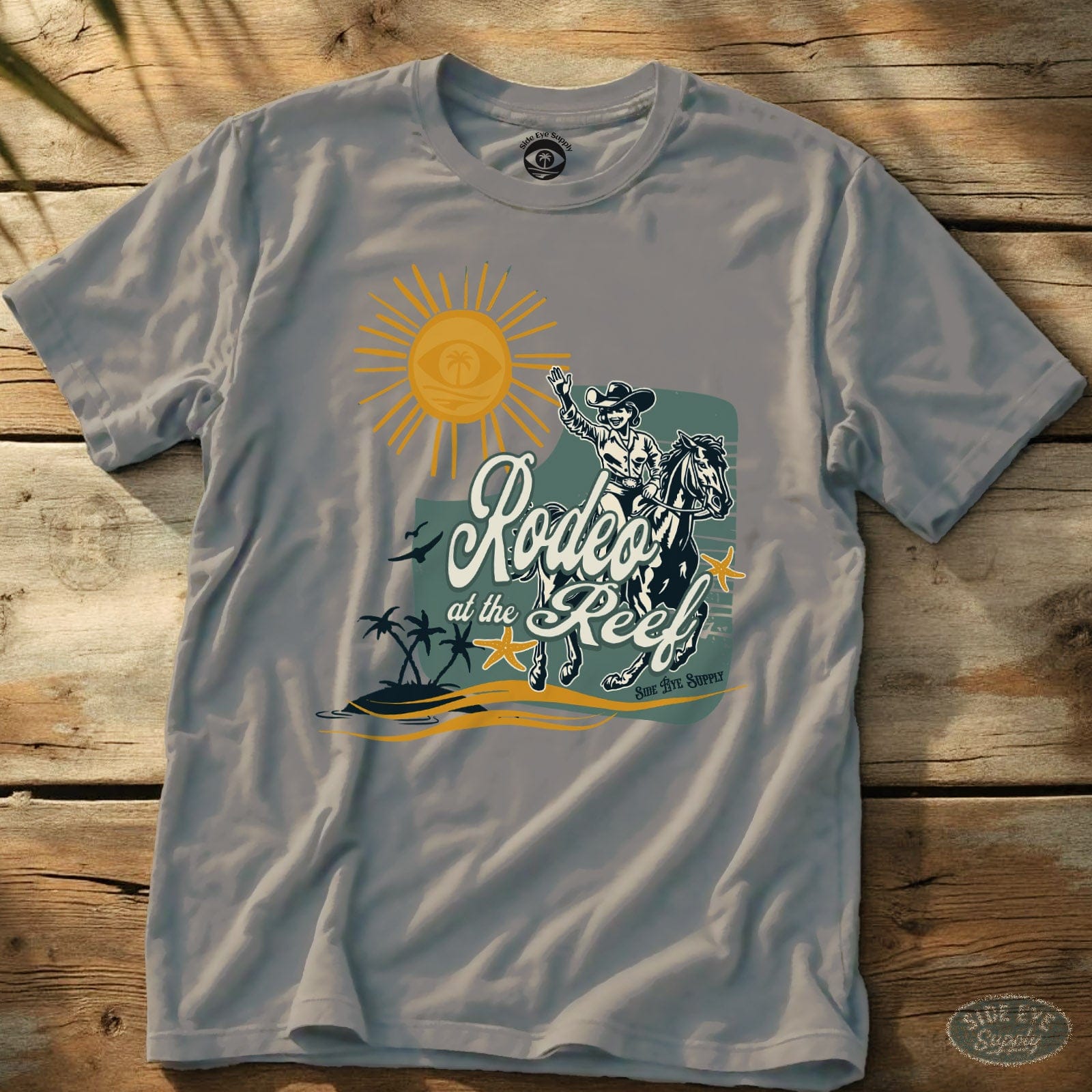Rodeo at the Reef Tee Ice Grey / S - by Side Eye Supply - Surf Beach Life Apparel