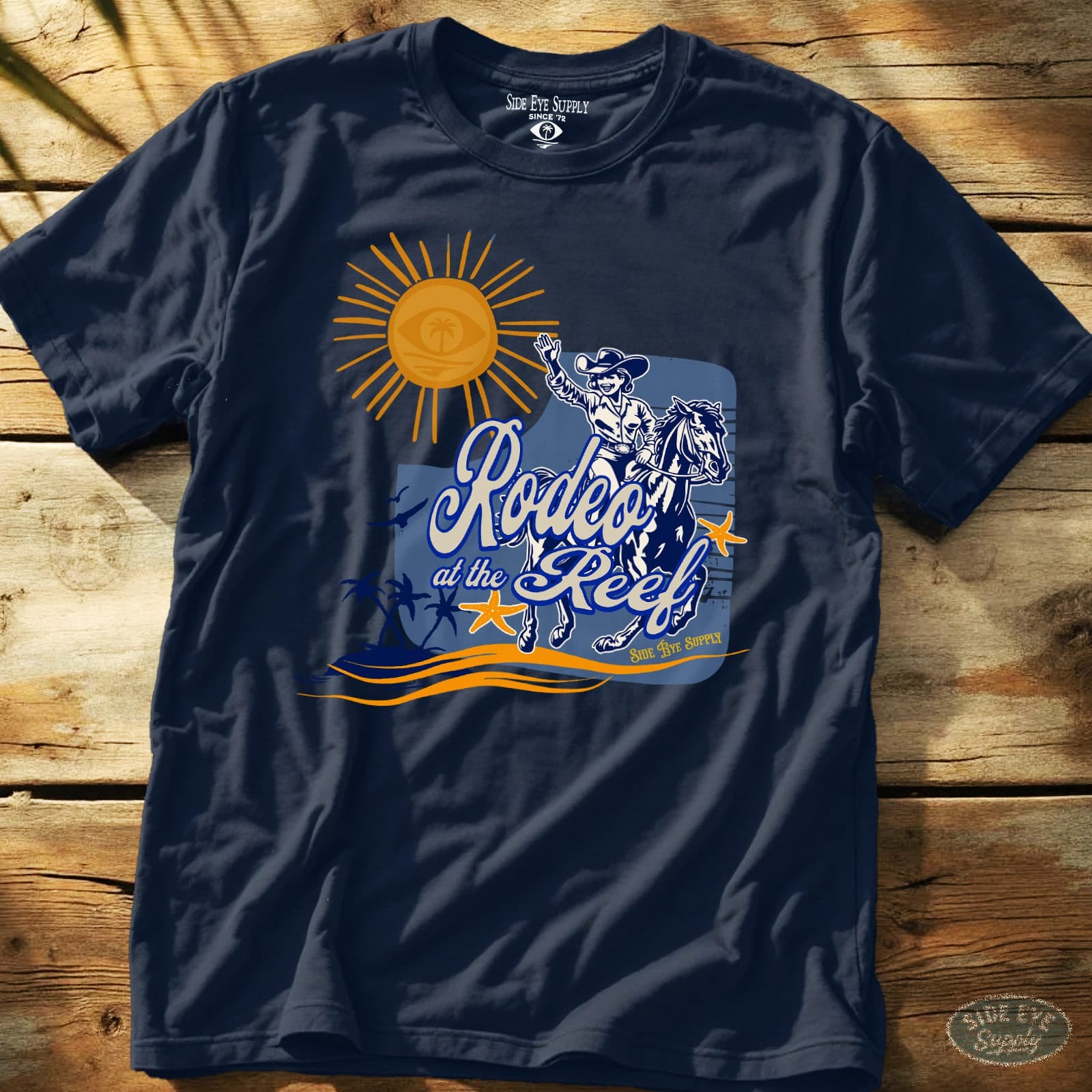Rodeo at the Reef Tee Navy / S - by Side Eye Supply - Surf Beach Life Apparel
