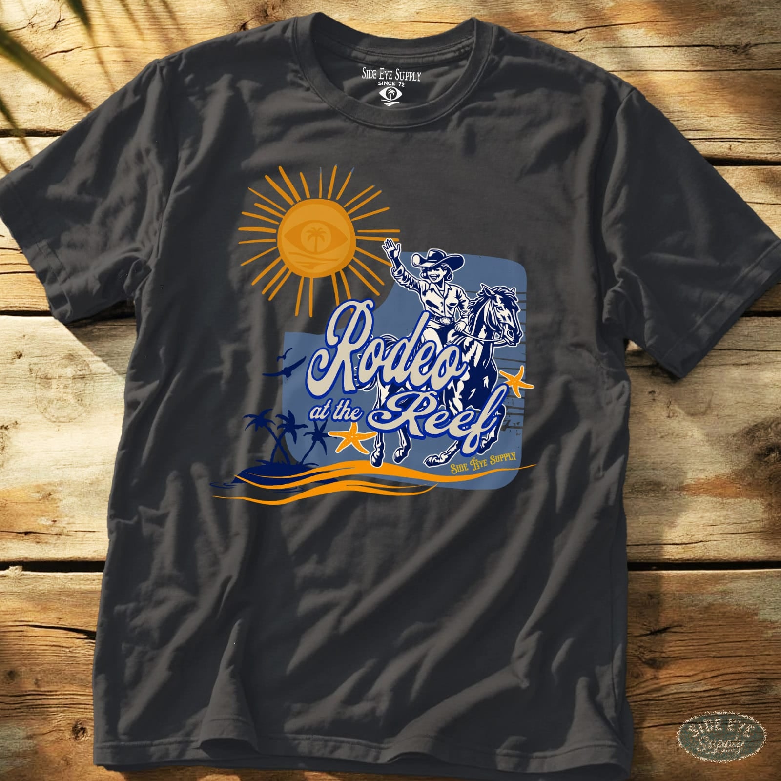 Rodeo at the Reef Tee Charcoal / S - by Side Eye Supply - Surf Beach Life Apparel