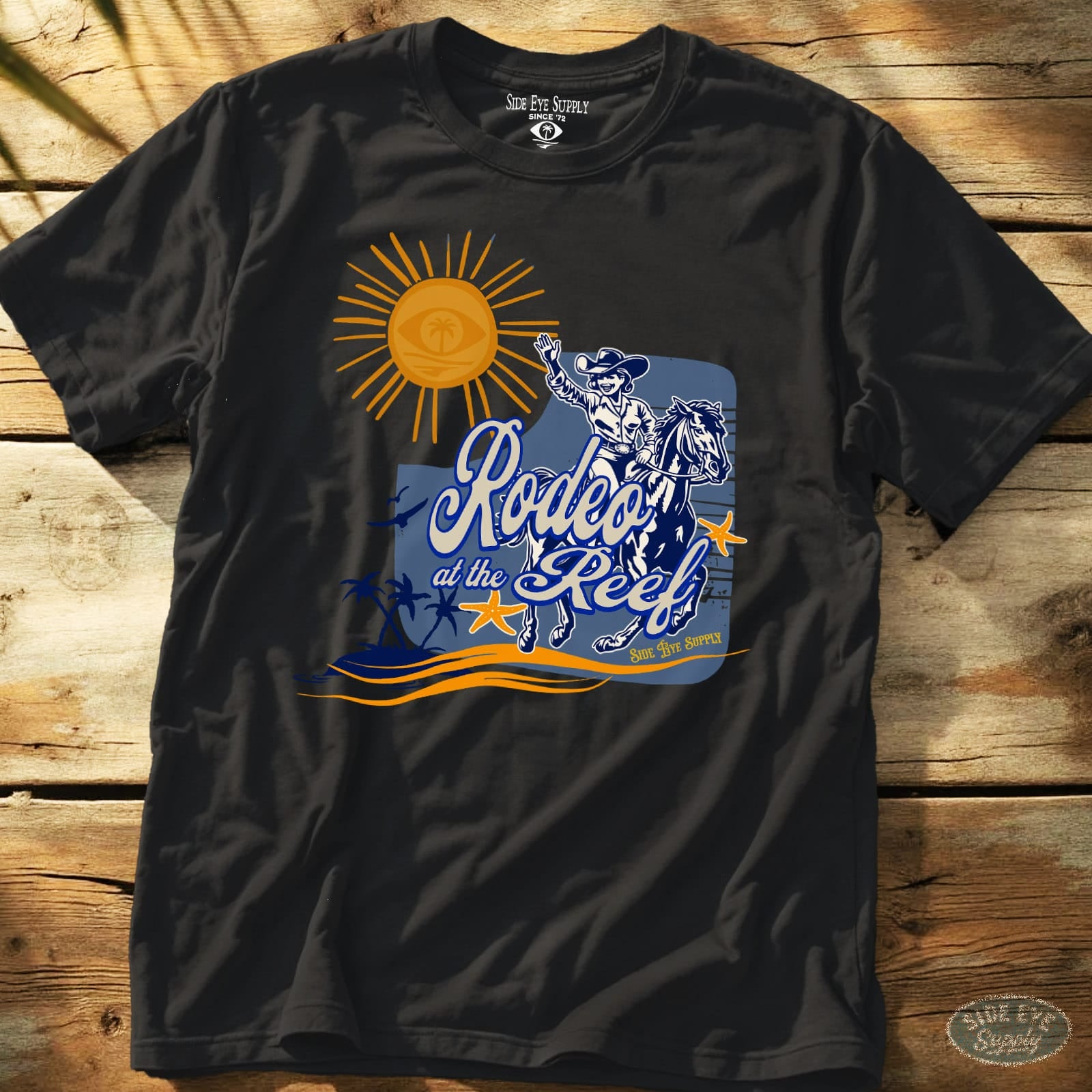 Rodeo at the Reef Tee Black / S - by Side Eye Supply - Surf Beach Life Apparel