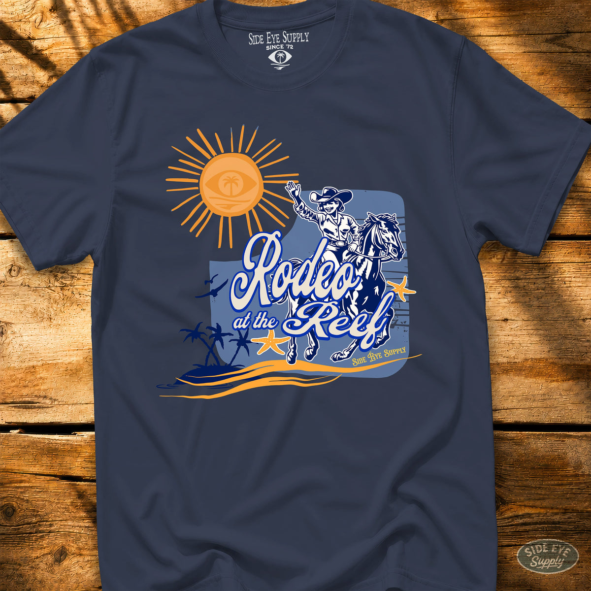 Rodeo at the Reef Tee Navy / S - by Side Eye Supply - Surf Beach Life Apparel