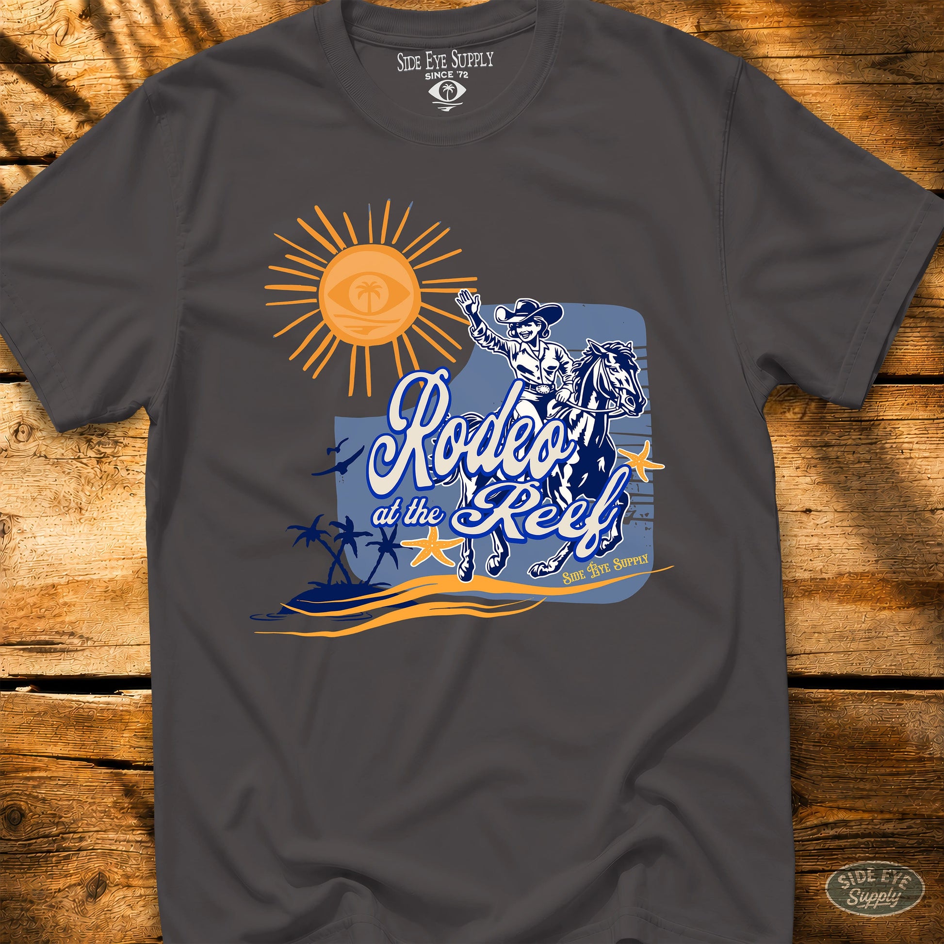 Rodeo at the Reef Tee Charcoal / S - by Side Eye Supply - Surf Beach Life Apparel
